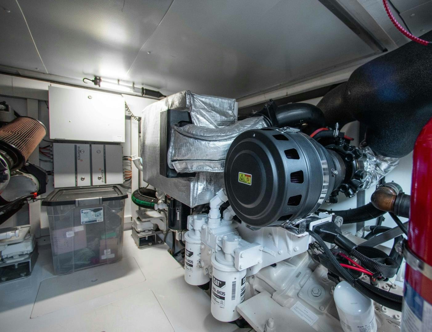 a large machine with many wires aboard Queen Mara Yacht for Sale