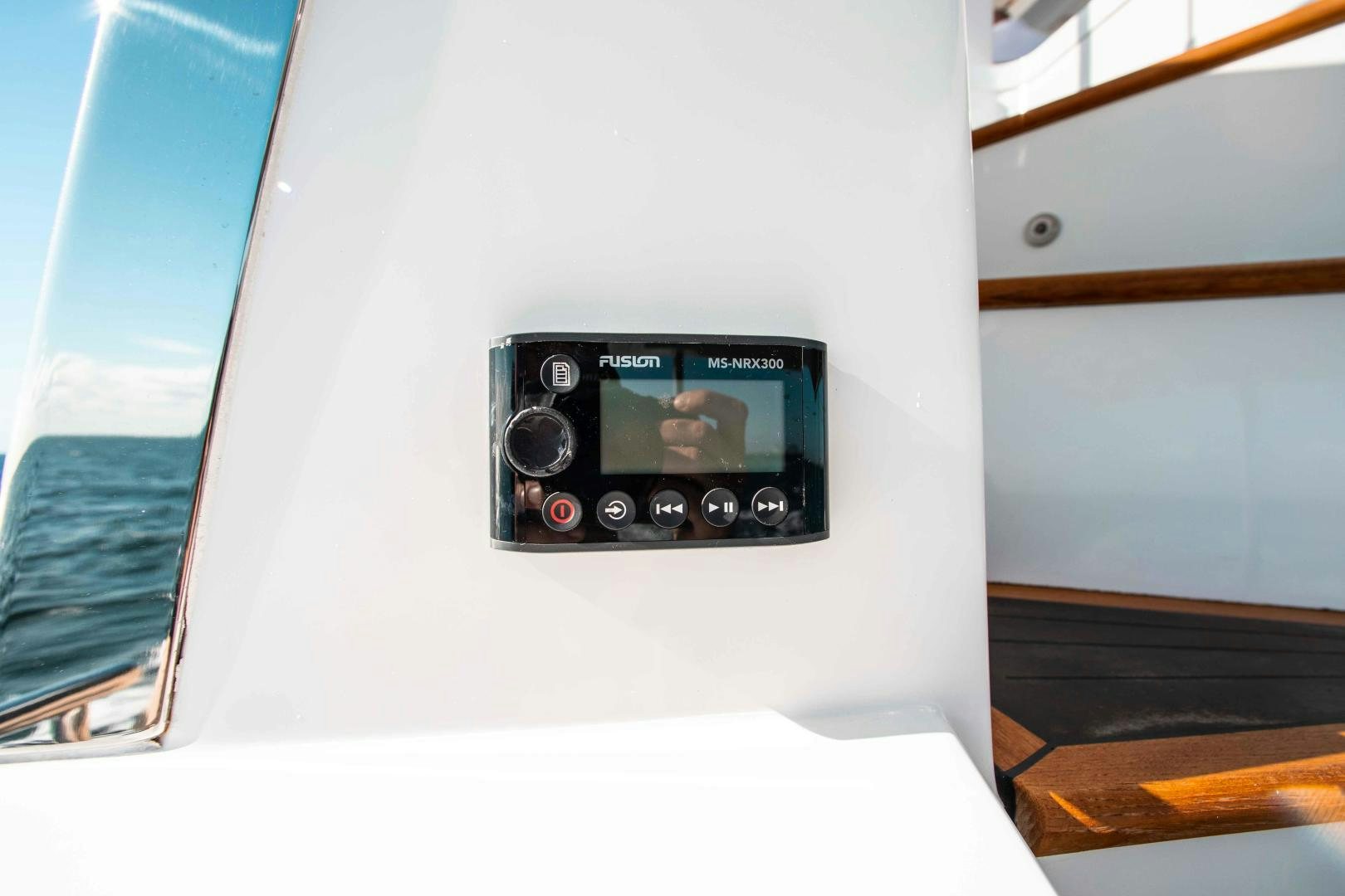 a black digital device aboard Queen Mara Yacht for Sale