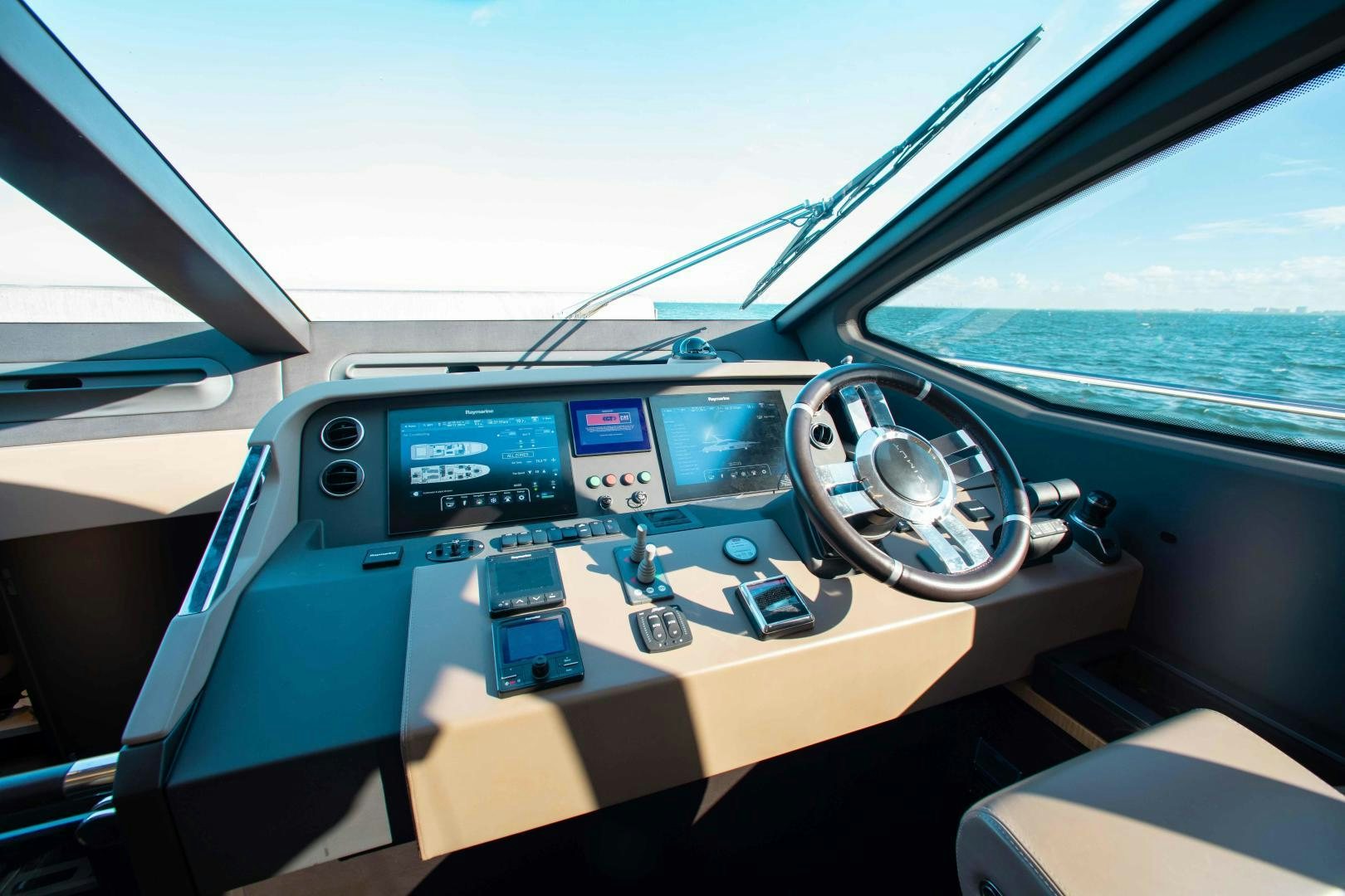 inside of a car aboard Queen Mara Yacht for Sale