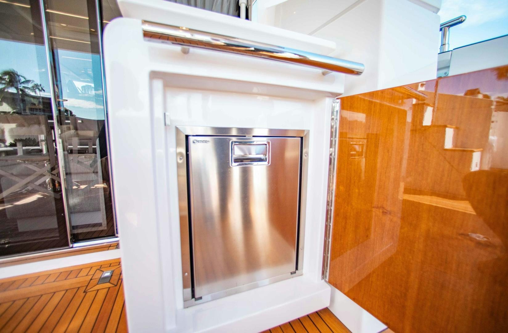 a microwave oven in a kitchen aboard Queen Mara Yacht for Sale