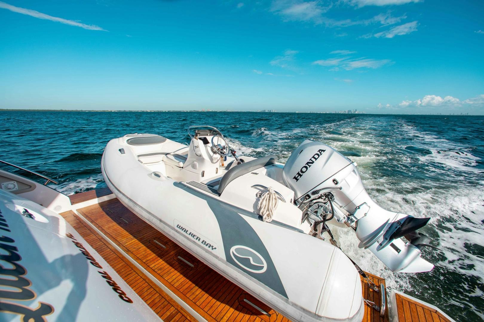 a space ship on the water aboard Queen Mara Yacht for Sale