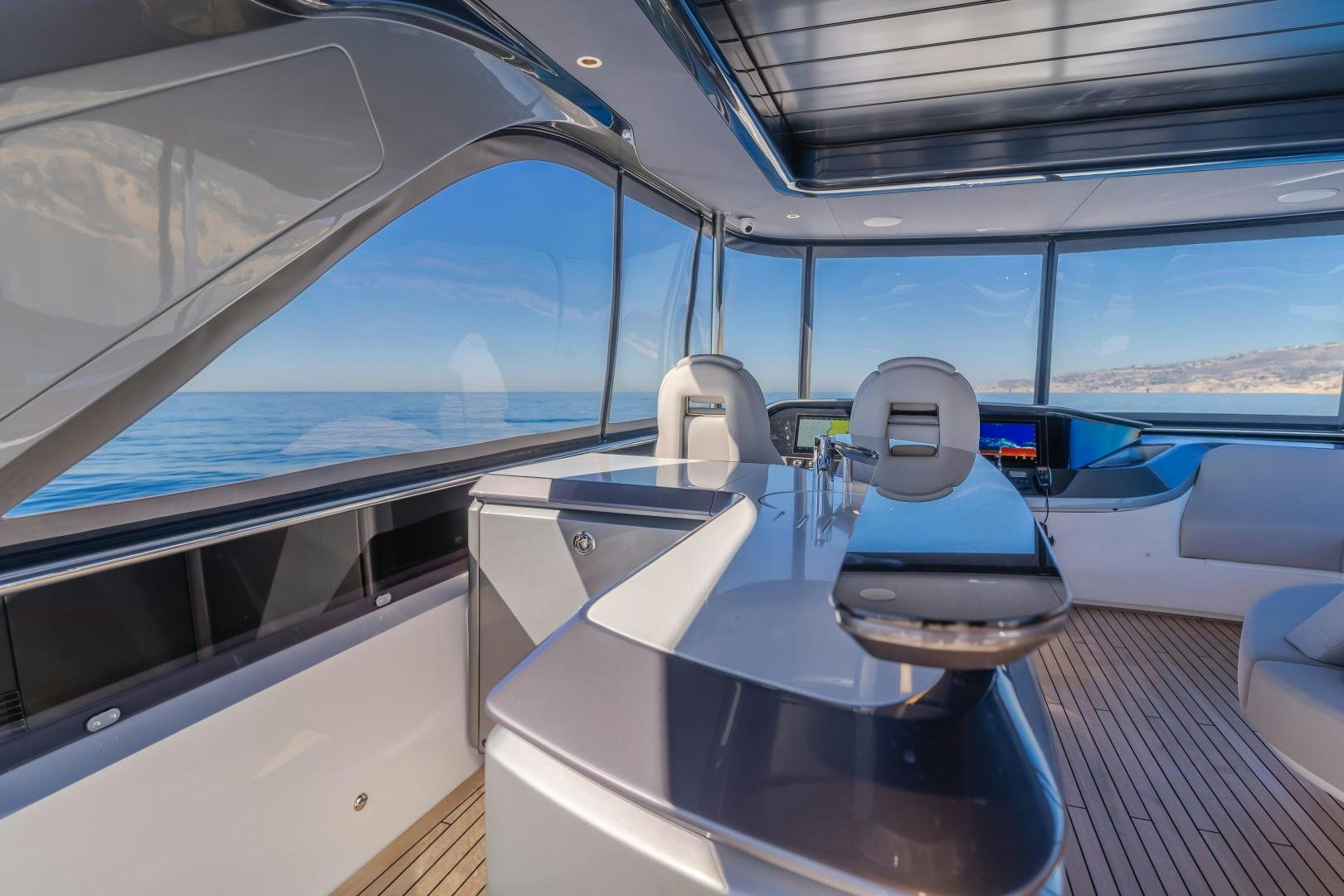 inside of a car aboard Mad Betty 2.0 Yacht for Sale