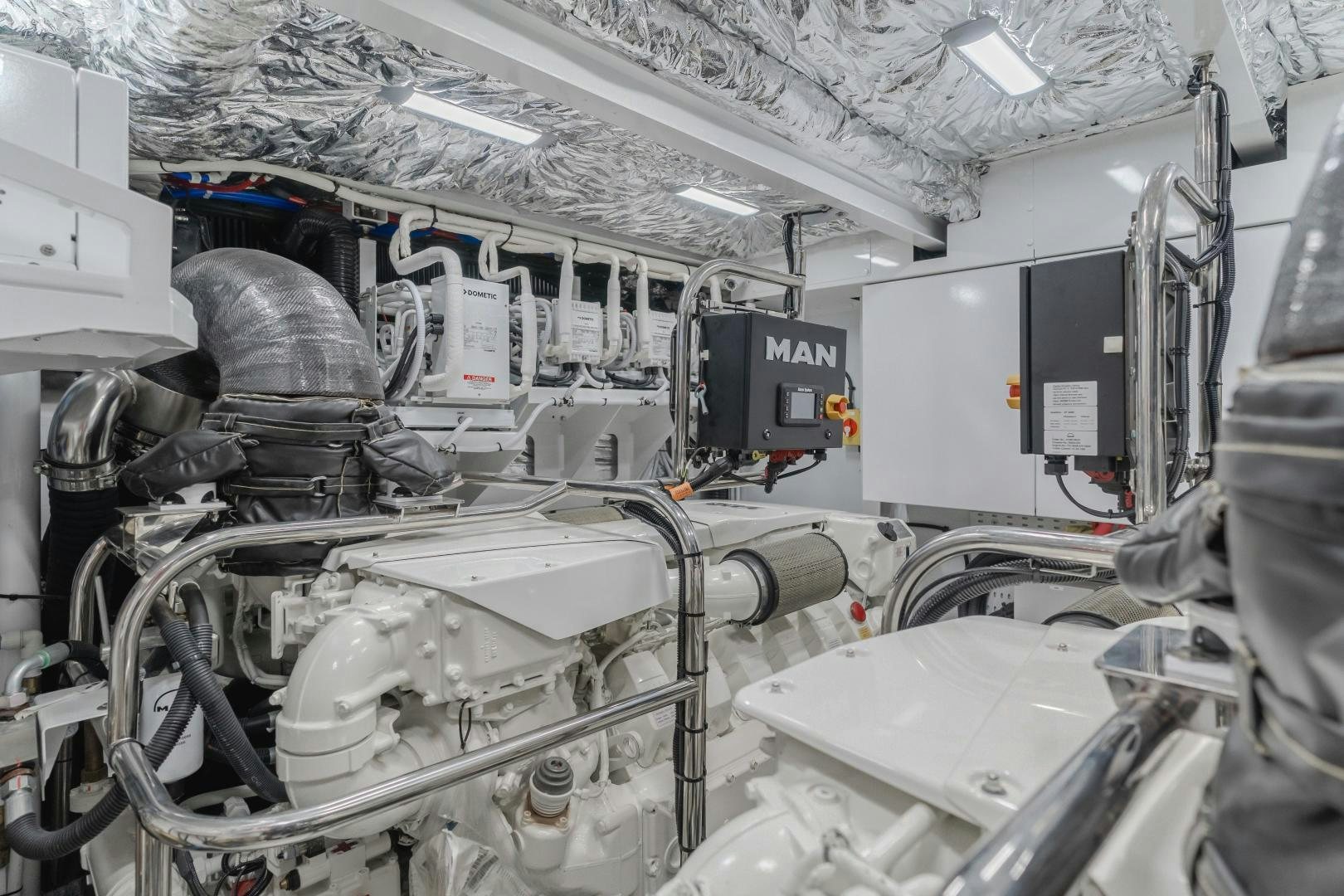 a room with machinery aboard Mad Betty 2.0 Yacht for Sale