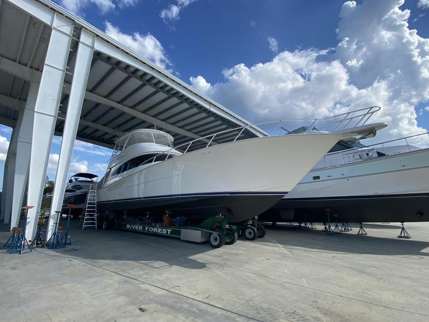 a large space shuttle on a trailer aboard Make It Happen Yacht for Sale