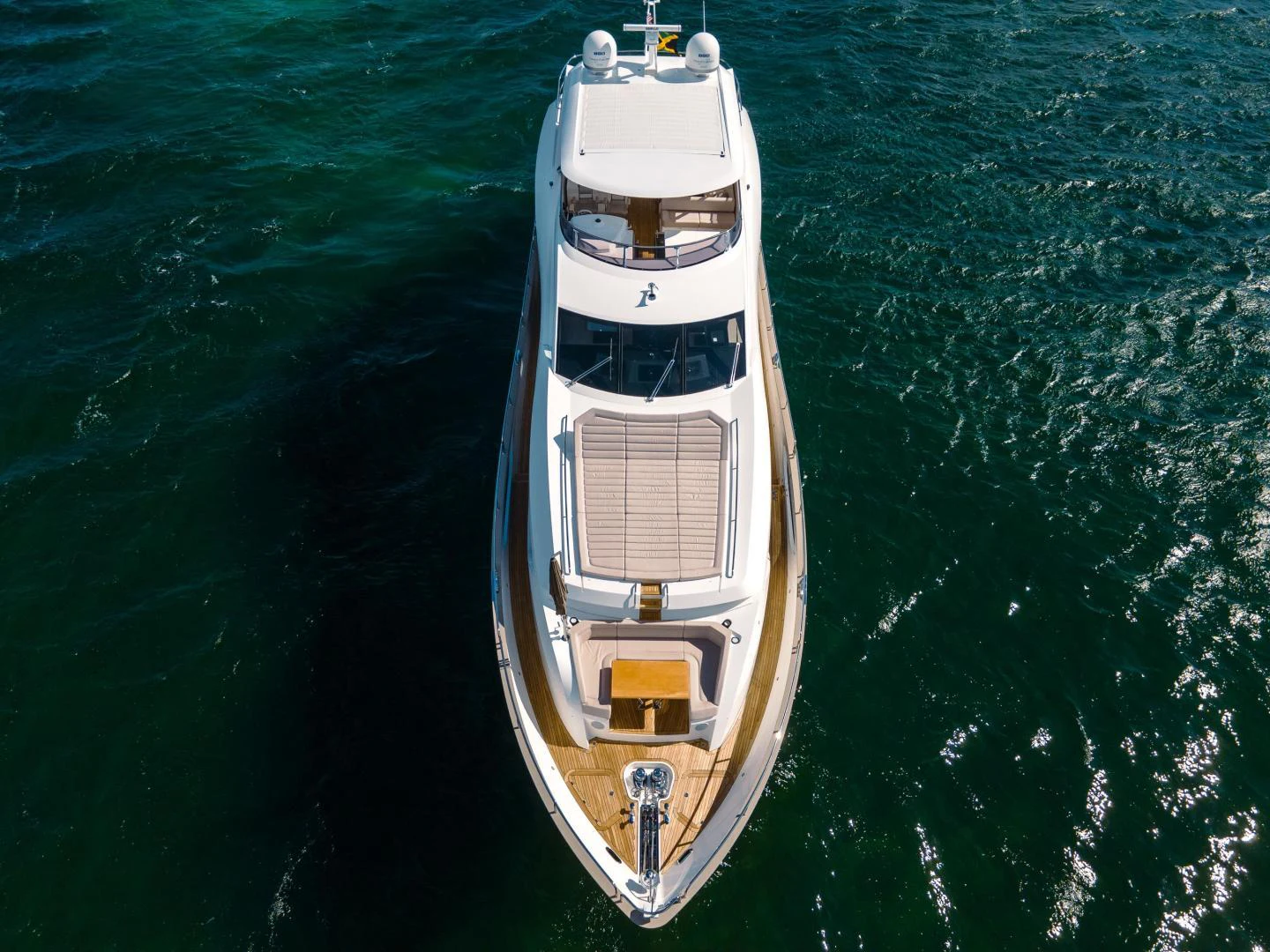 a ship in the water aboard EOS Yacht for Sale