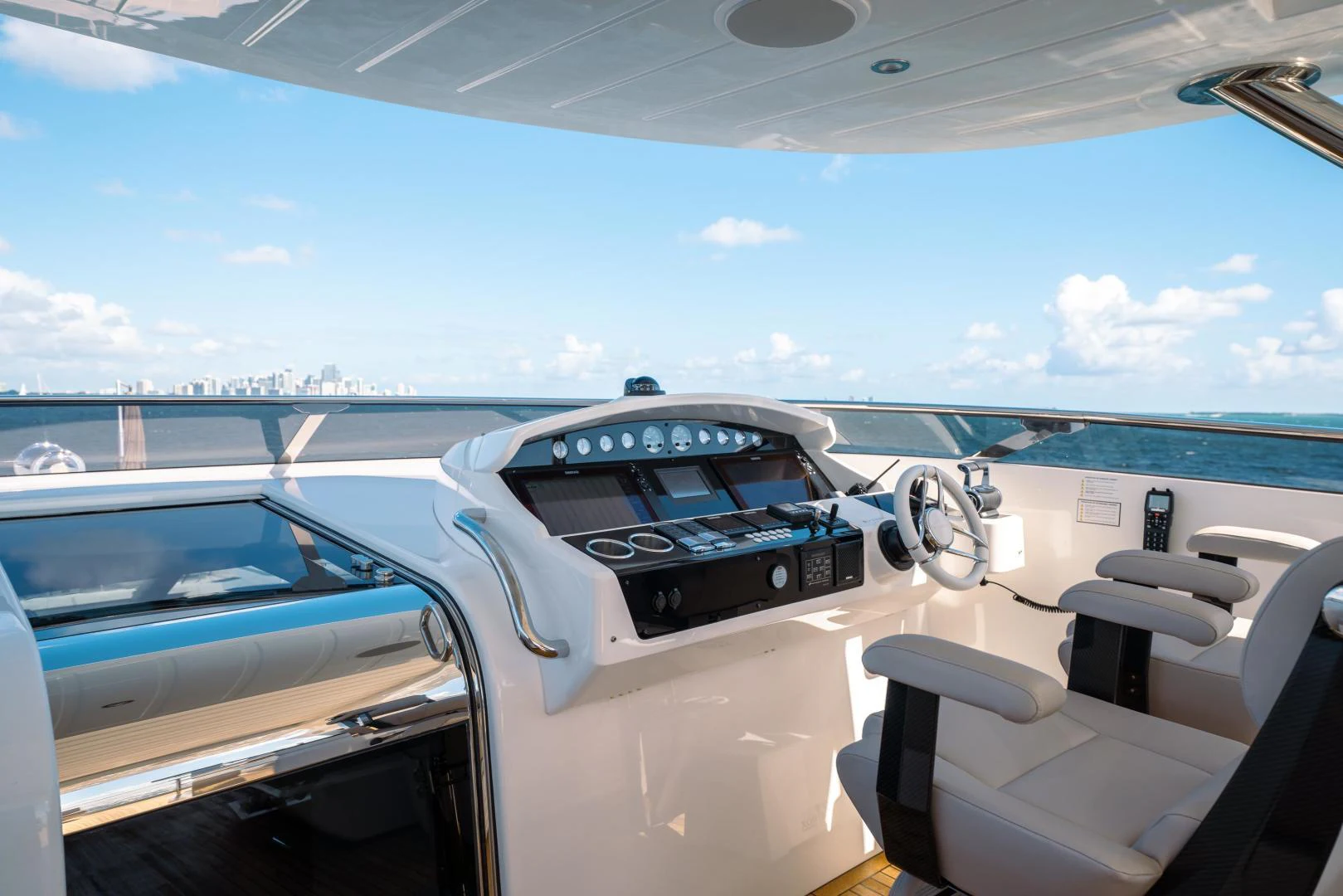 the cockpit of a plane aboard EOS Yacht for Sale
