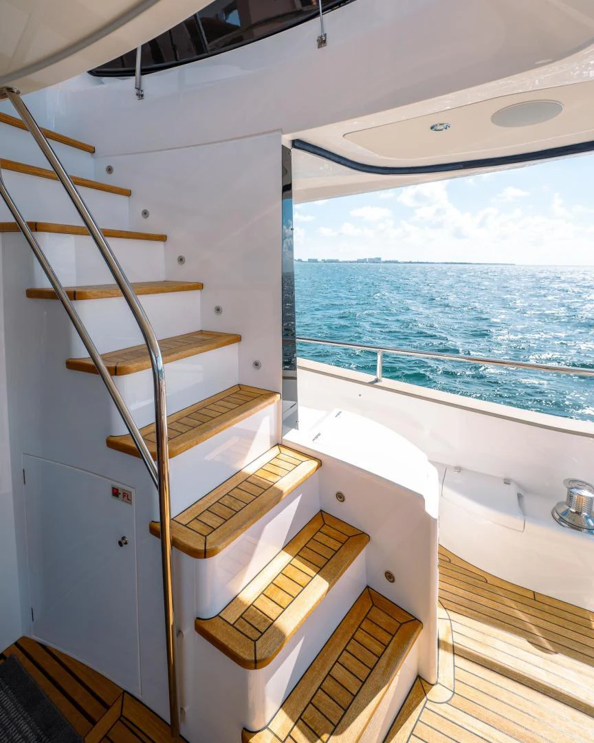 a ladder on a boat aboard EOS Yacht for Sale