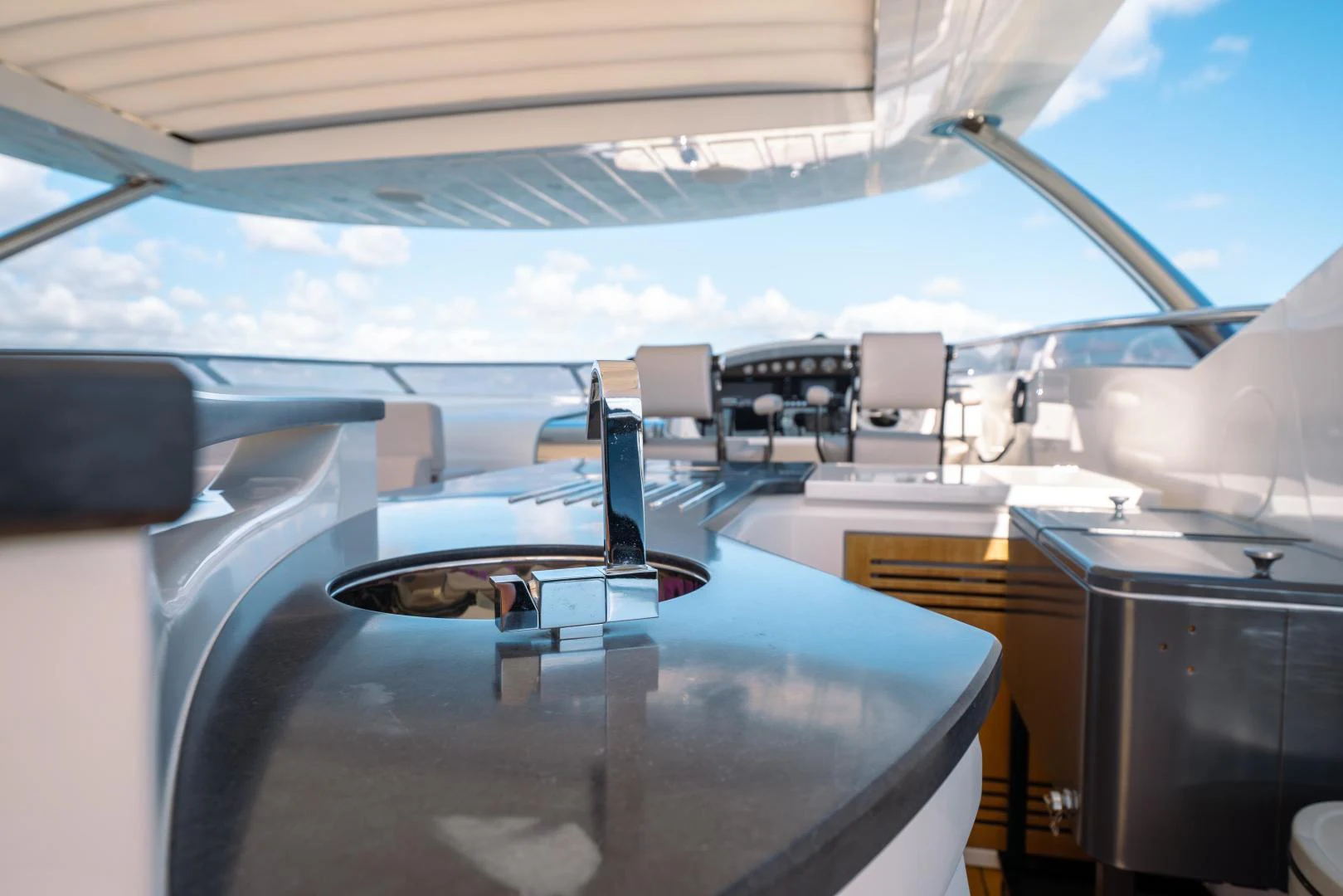 inside of a plane aboard EOS Yacht for Sale