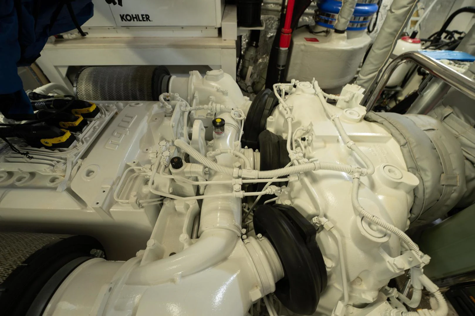 a machine with a large metal cylinder aboard EOS Yacht for Sale