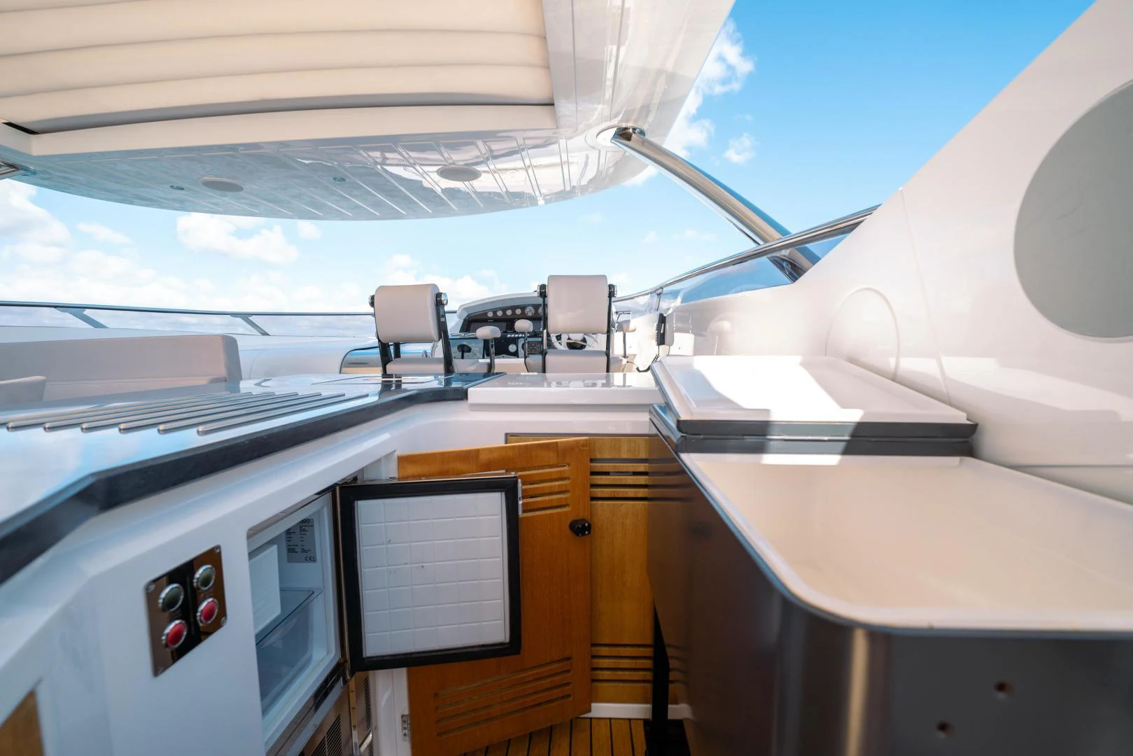 the cockpit of an airplane aboard EOS Yacht for Sale
