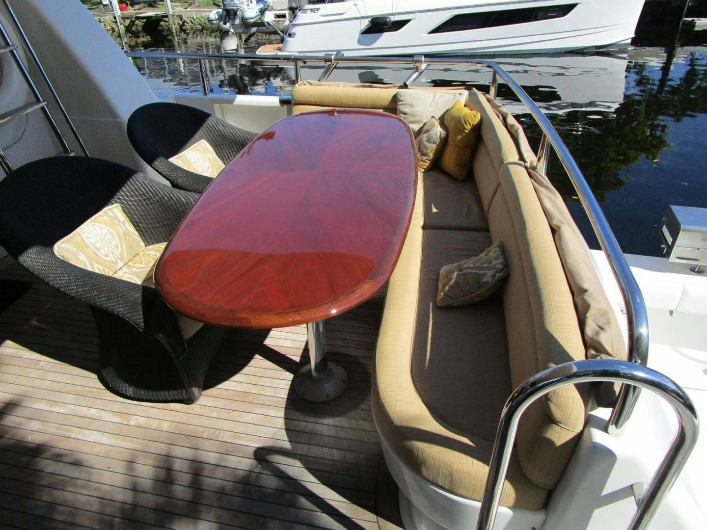 a hat on a car aboard MAGNIFICENT DOLLS Yacht for Sale