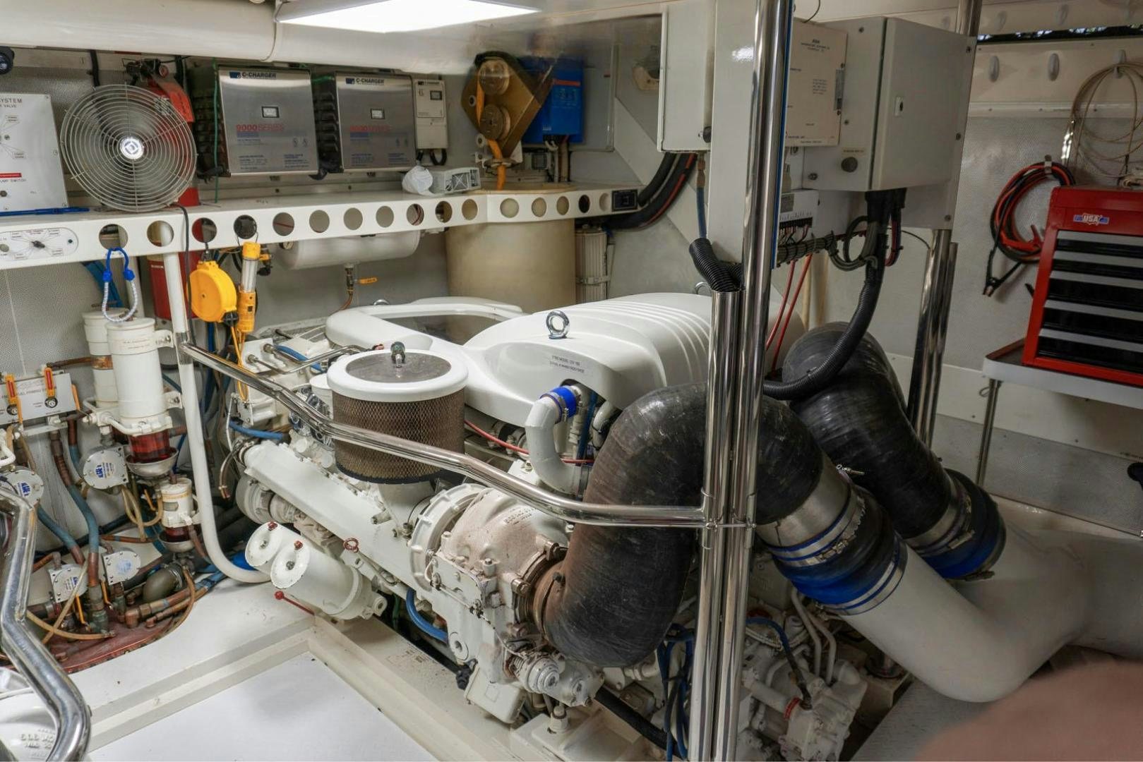 a machine with a large metal pipe aboard MAGNIFICENT DOLLS Yacht for Sale