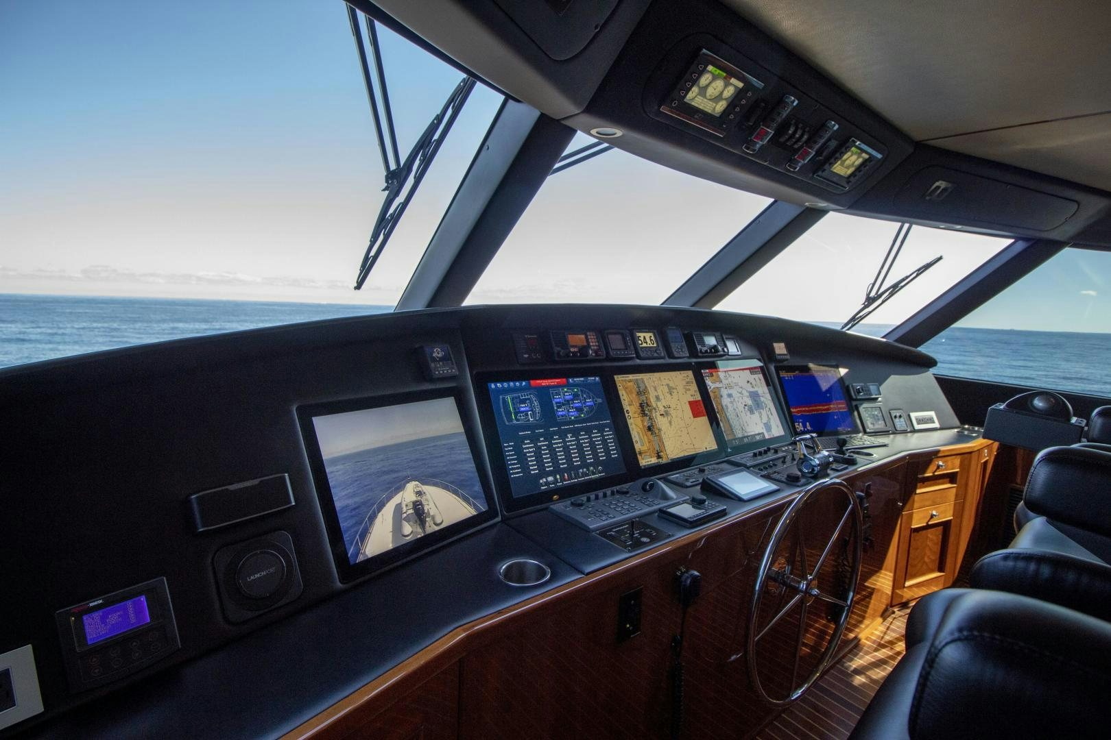 inside of a cockpit aboard VICTORY Yacht for Sale