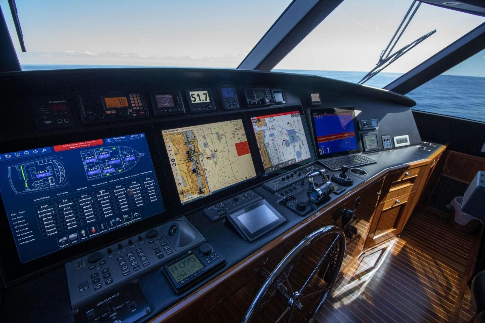 a control panel of a plane aboard VICTORY Yacht for Sale