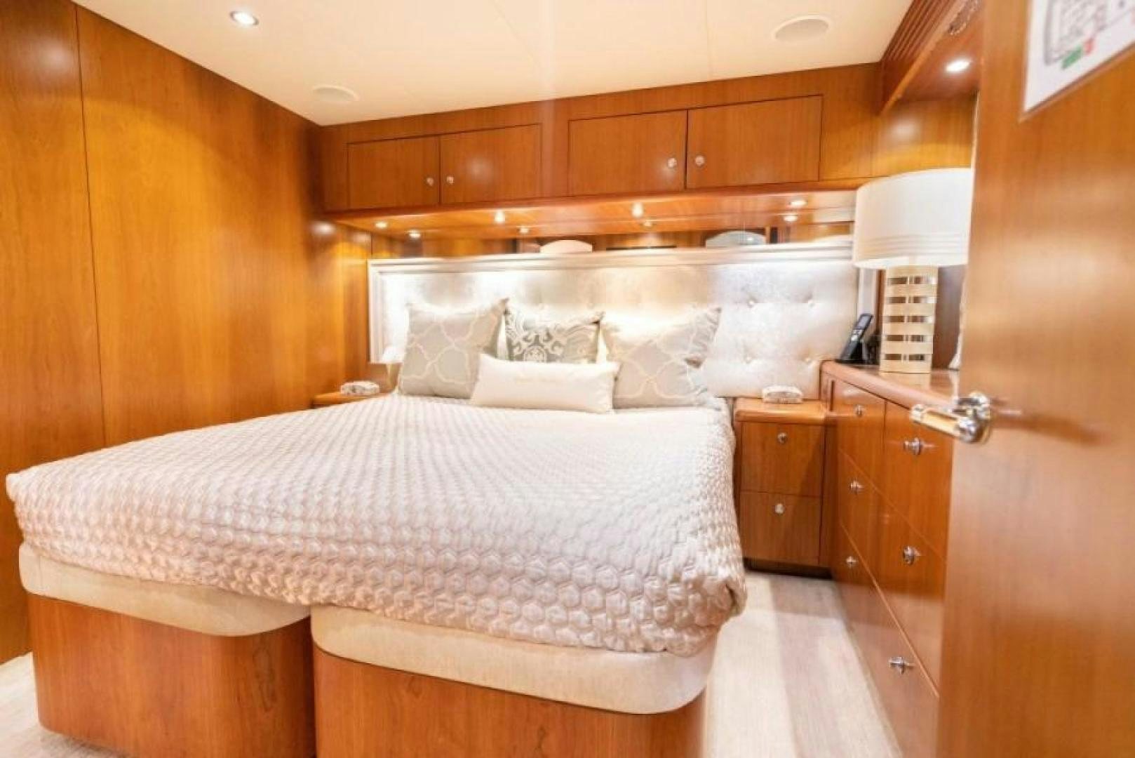 a bed in a room aboard DANIELLE Yacht for Sale