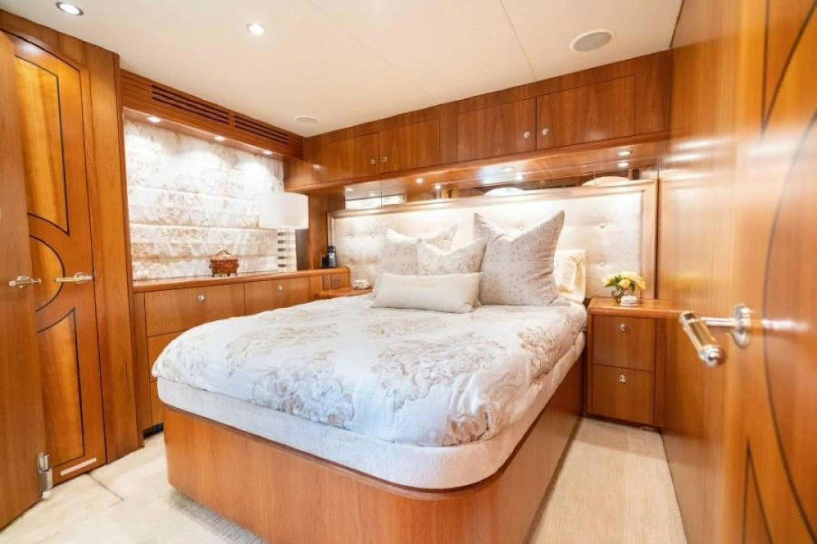 a bed in a room aboard DANIELLE Yacht for Sale