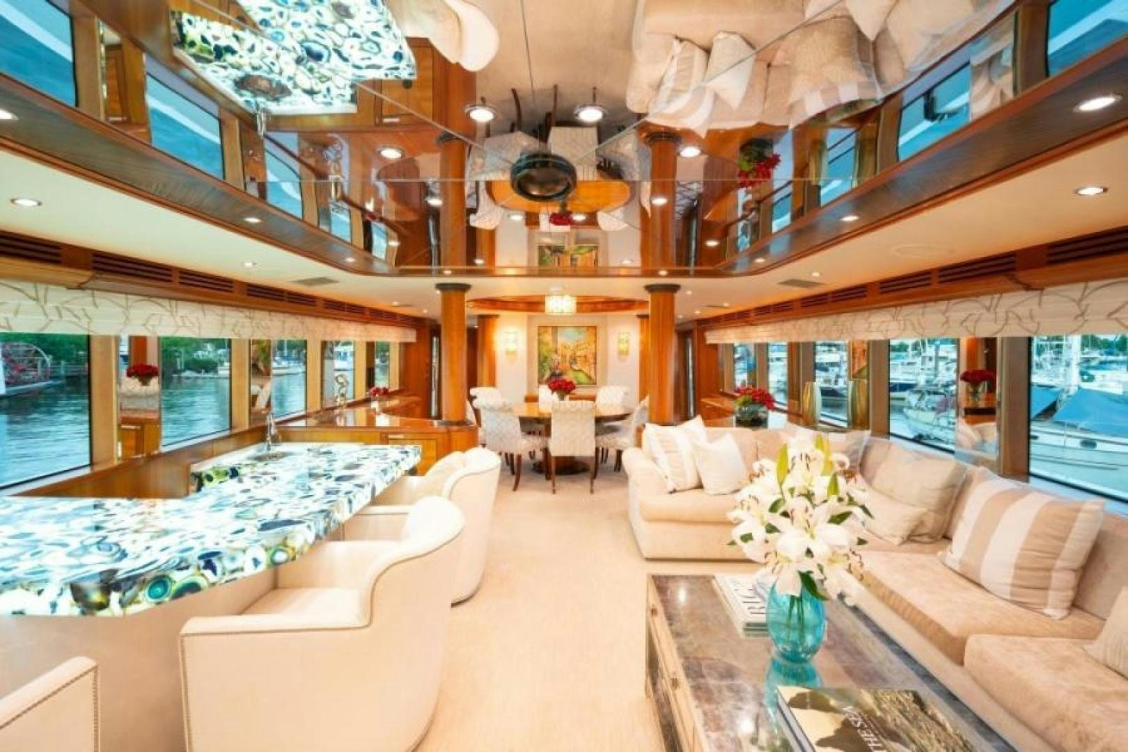 a large living room with a large open floor plan aboard DANIELLE Yacht for Sale