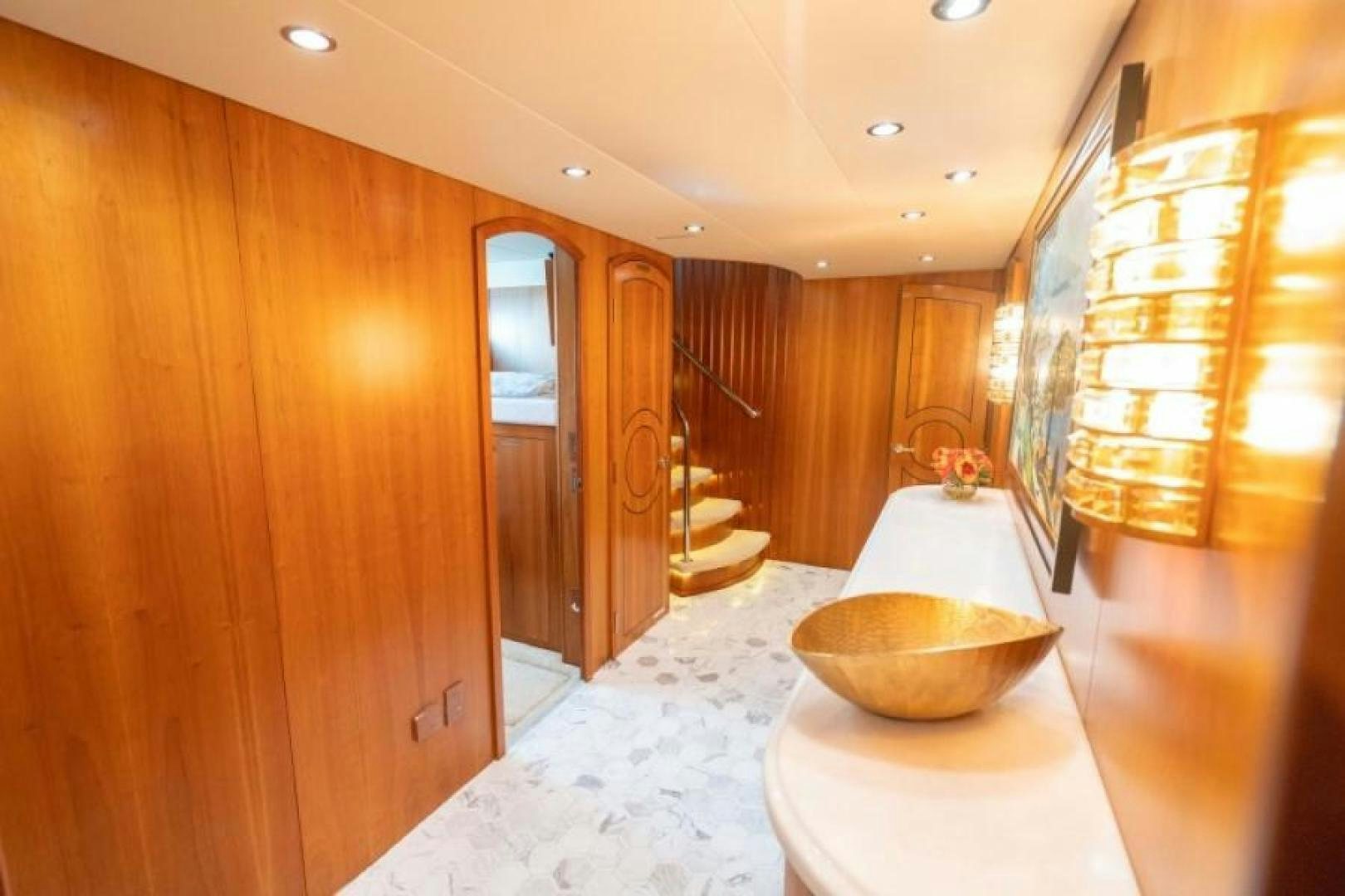 a bathroom with a tub and a sink aboard DANIELLE Yacht for Sale