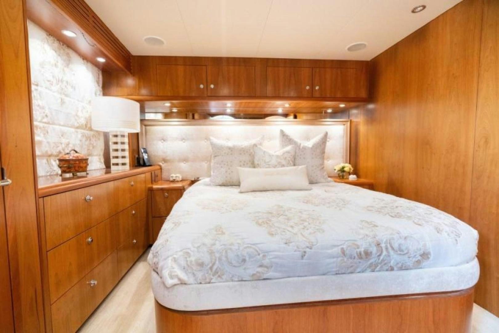a bed in a room aboard DANIELLE Yacht for Sale
