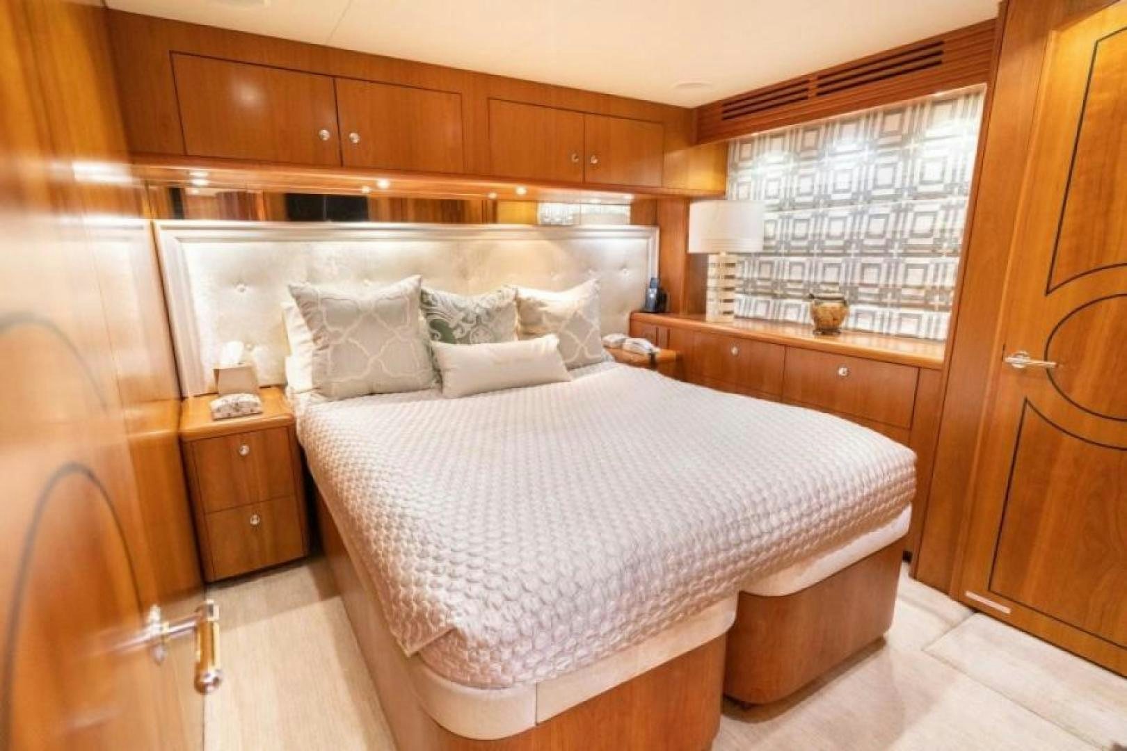 a bed in a room aboard DANIELLE Yacht for Sale