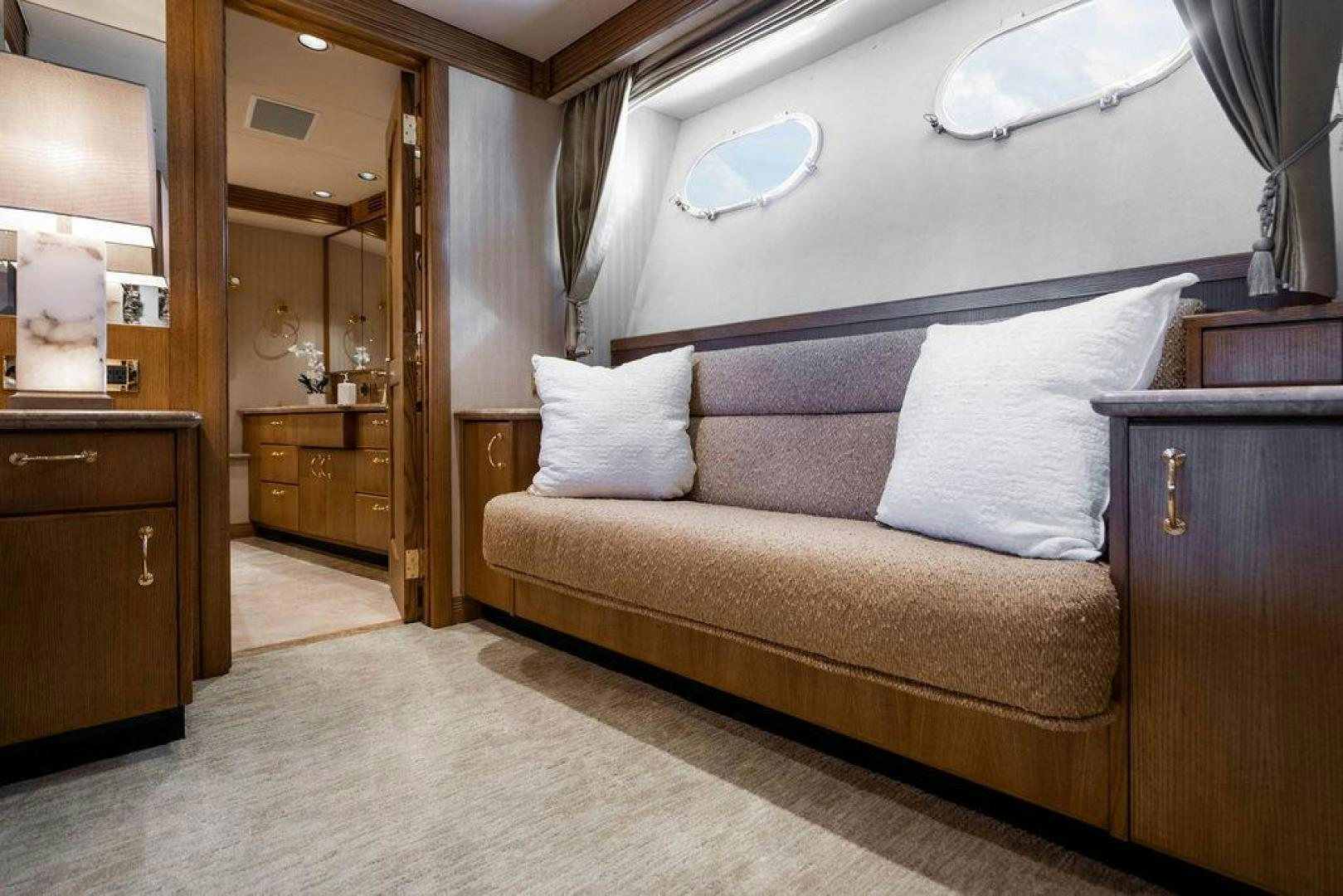 a bed in a hotel room aboard NORTH COAST 120 Yacht for Sale