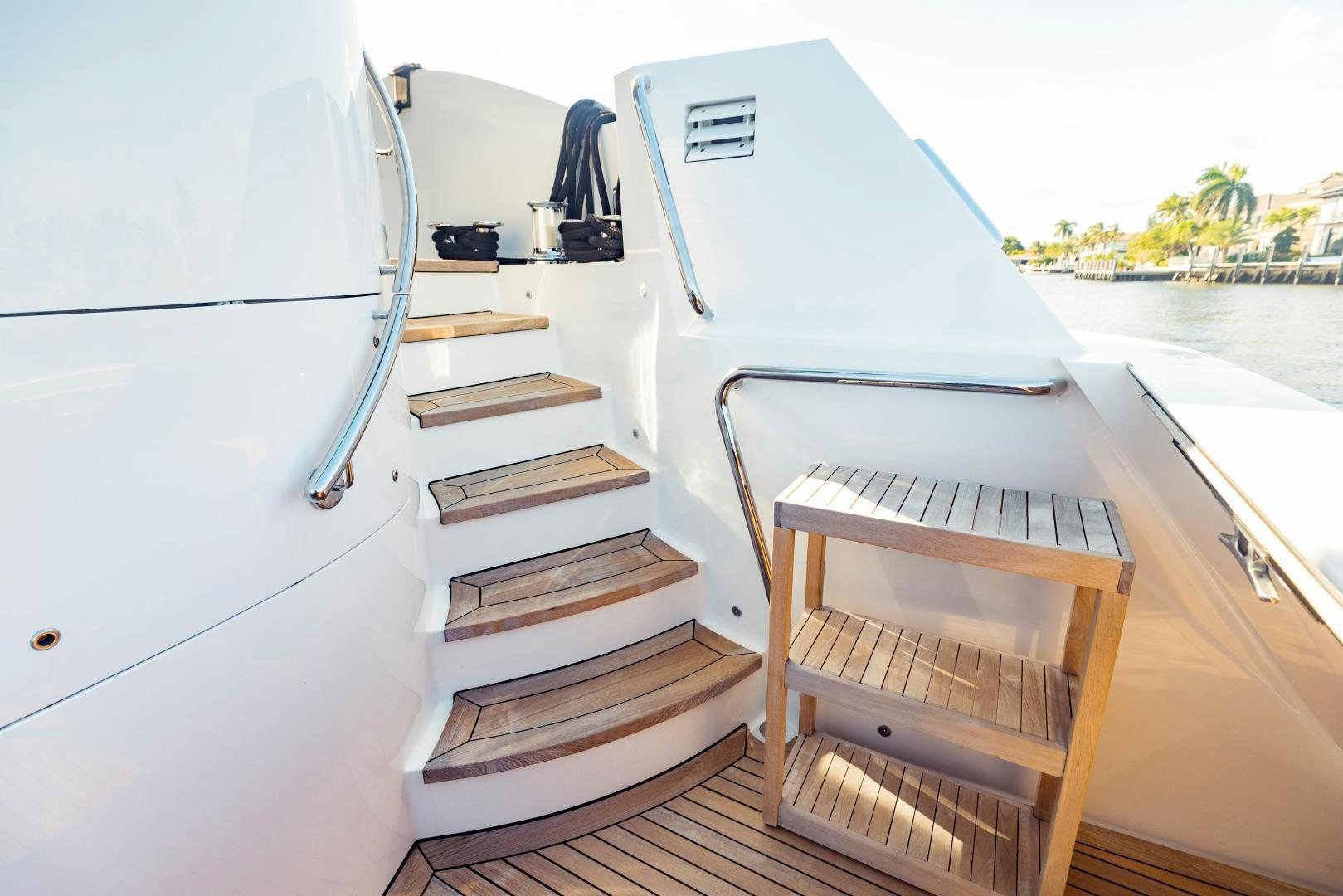 a bunk bed with a ladder aboard INVICTUS Yacht for Sale