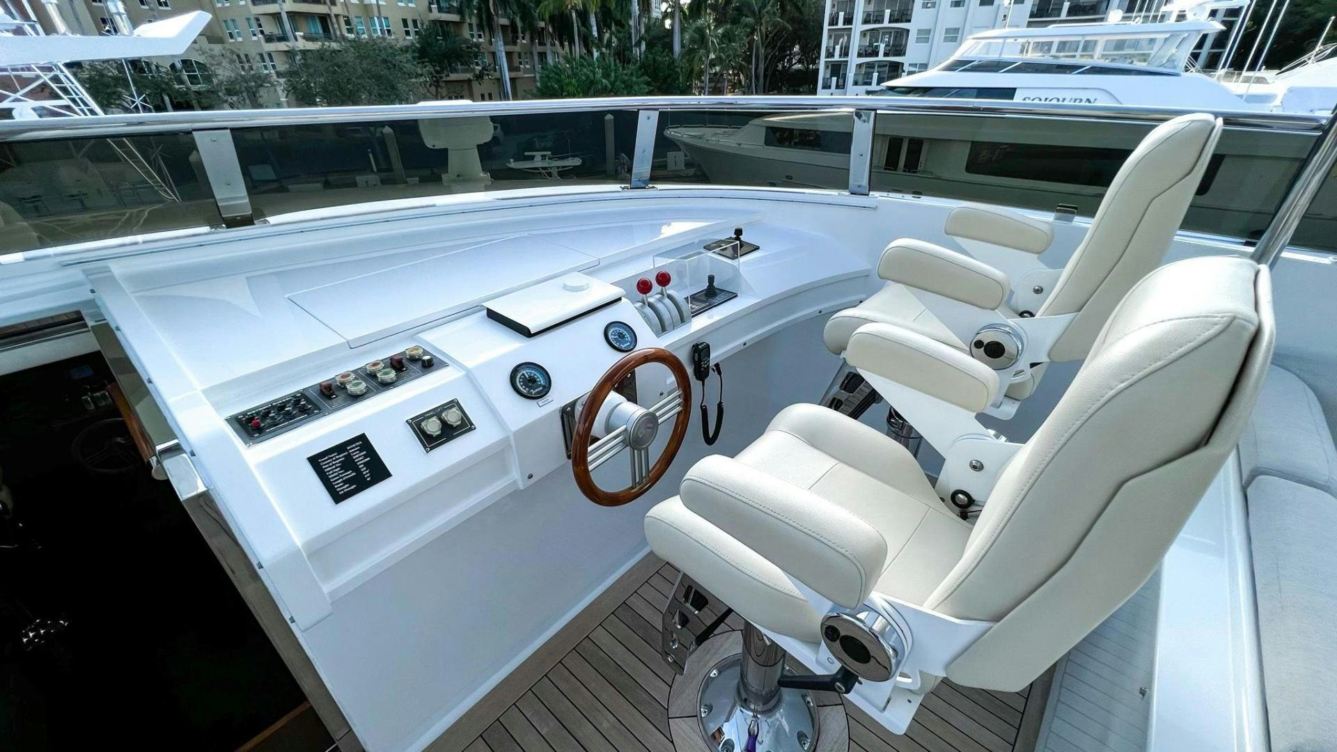 the inside of a car aboard INVICTUS Yacht for Sale