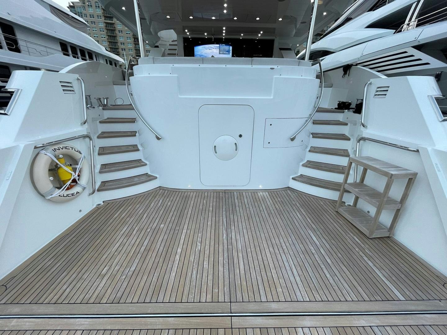 a large room with white machines aboard INVICTUS Yacht for Sale