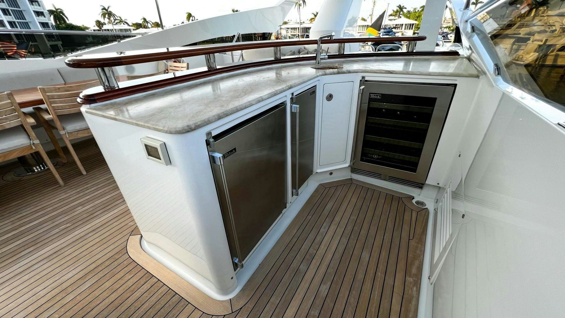 a large kitchen with a large oven aboard INVICTUS Yacht for Sale