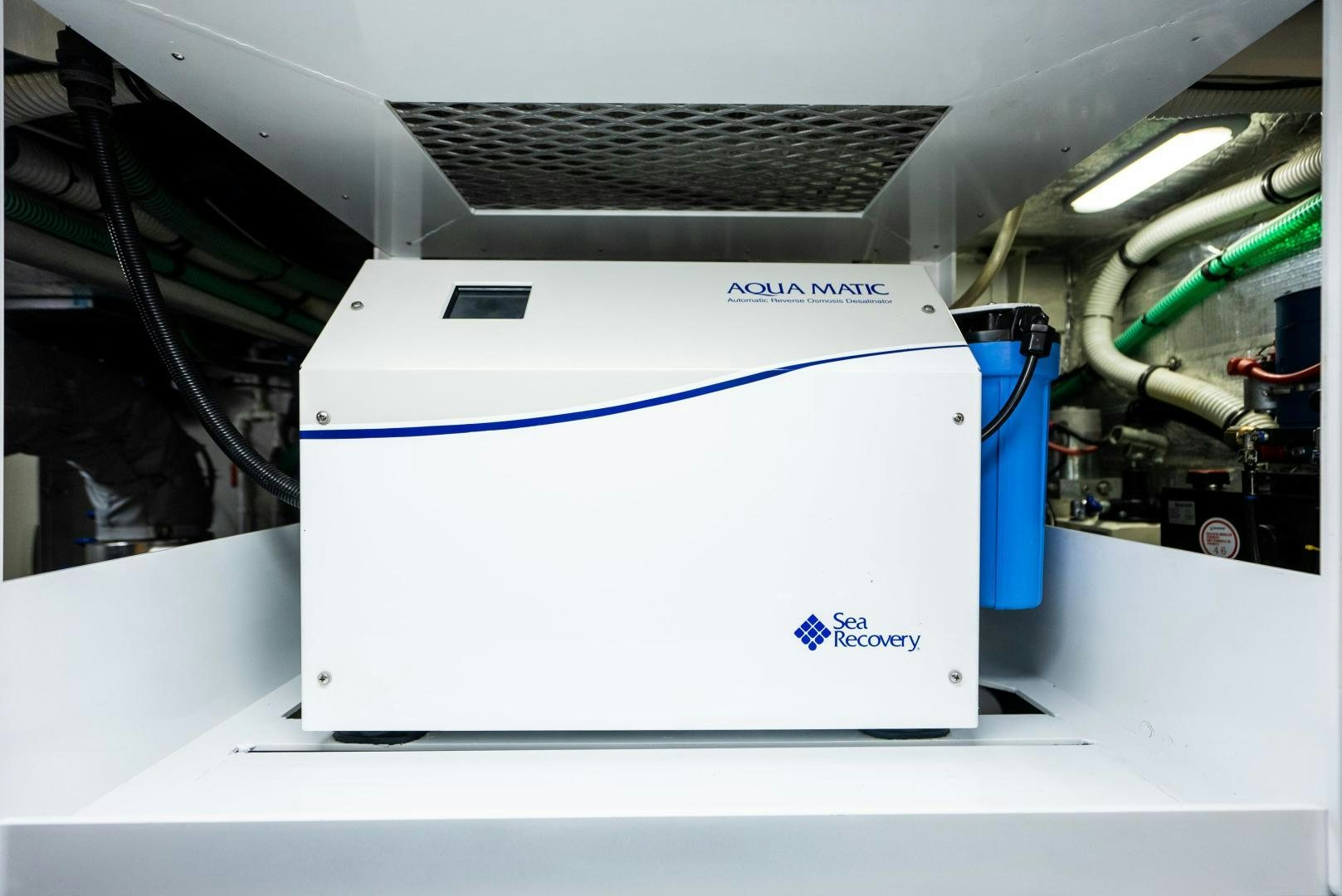 a white rectangular object with a blue object on it aboard THE KING Yacht for Sale