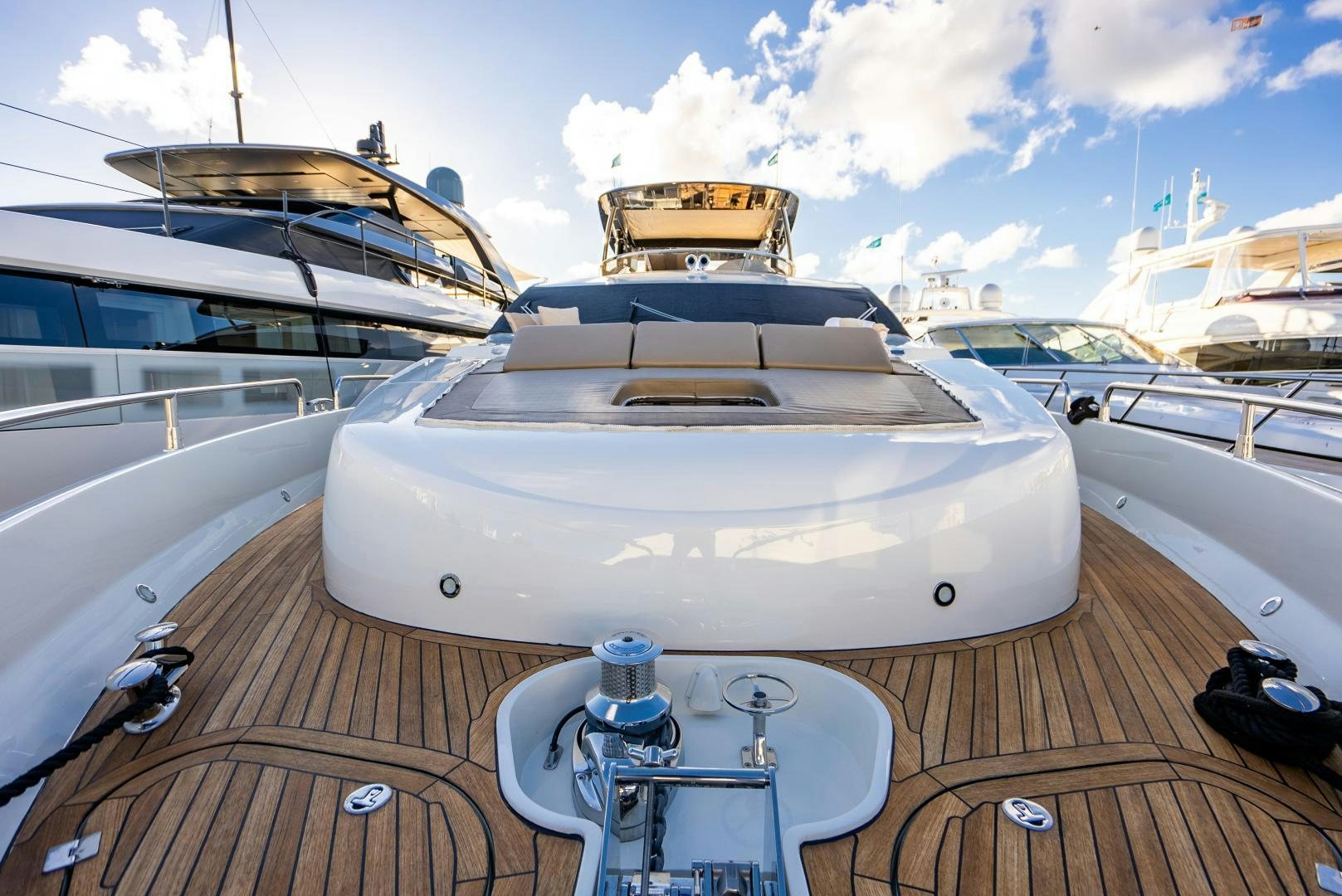 a boat on a deck aboard THE KING Yacht for Sale