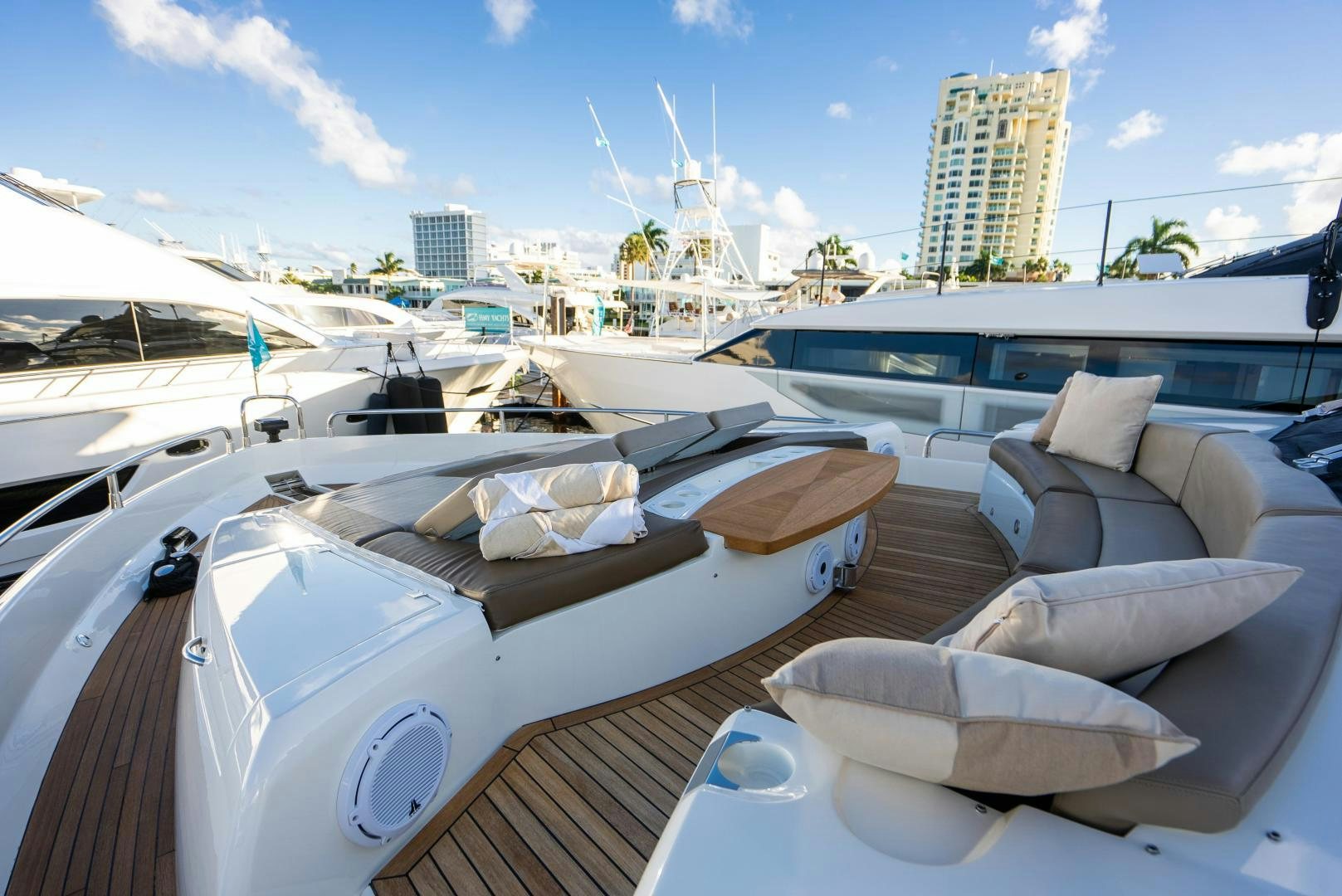 a large cruise ship docked aboard THE KING Yacht for Sale