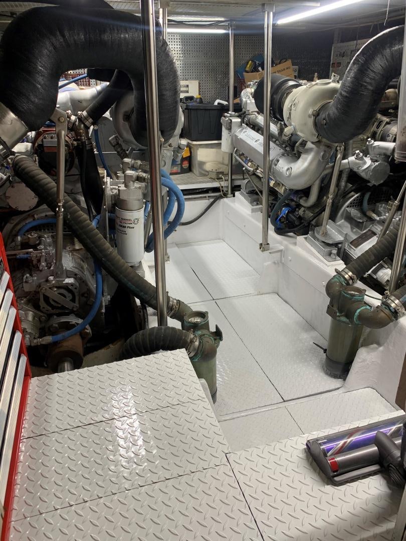 a machine with a large metal pipe aboard Seaquest Yacht for Sale