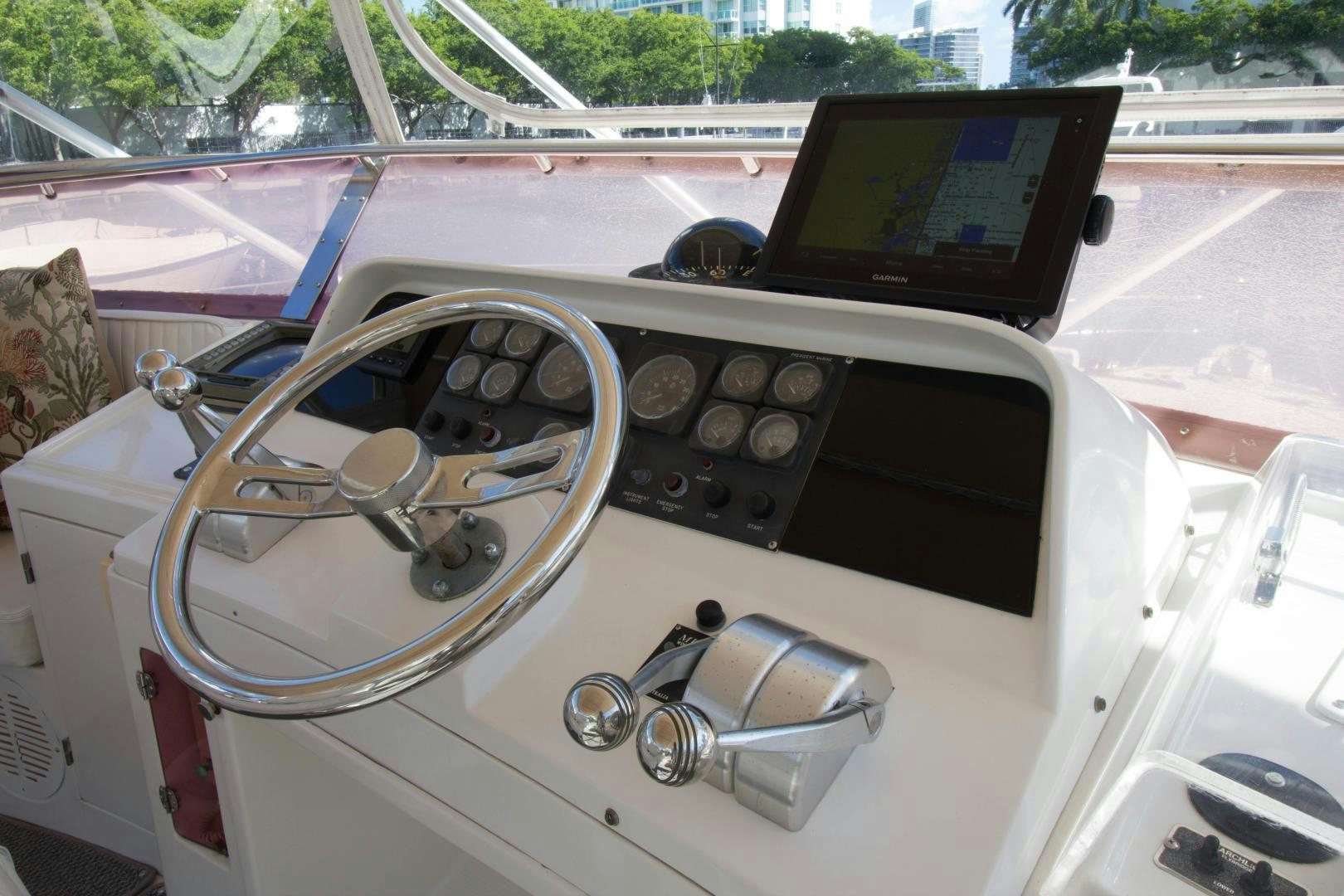 the interior of a car aboard Seaquest Yacht for Sale