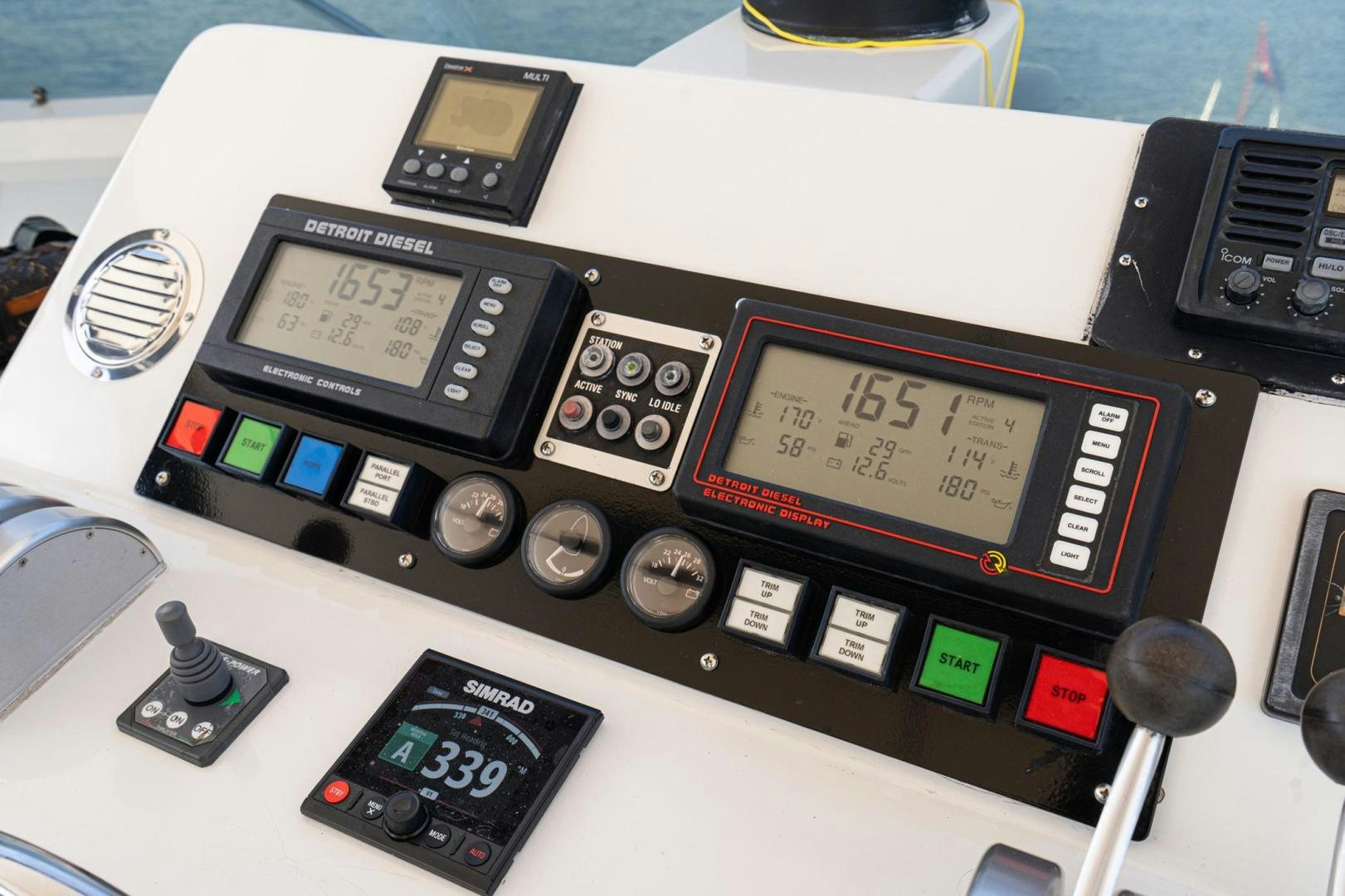 a close-up of a radio aboard LOVELIEST LADY Yacht for Sale