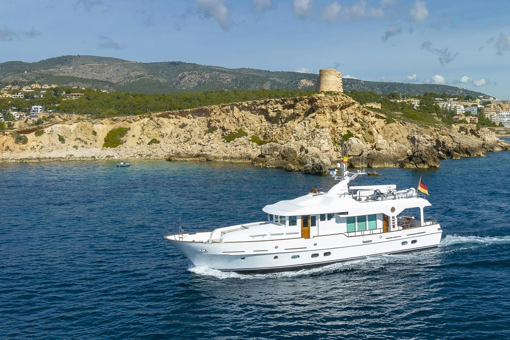 a boat on the water aboard CAPELLA Yacht for Sale