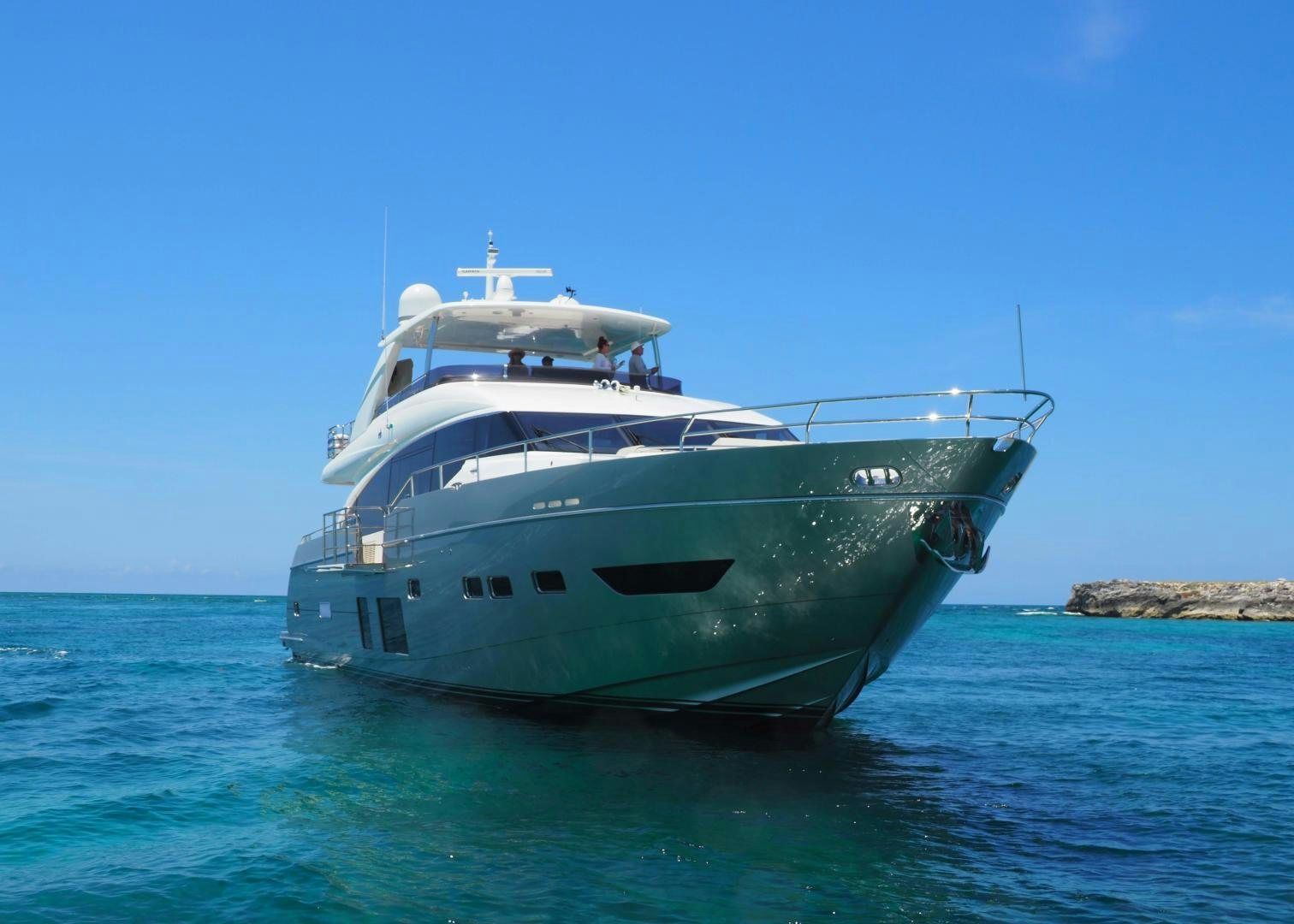 a boat in the water aboard HOT PURSUIT Yacht for Sale