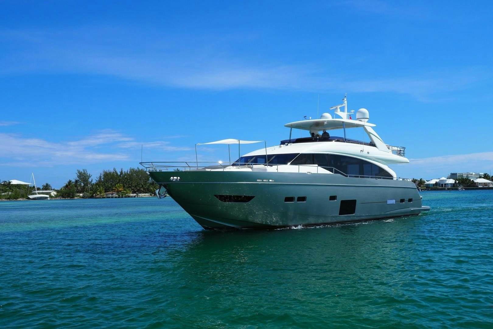 a boat in the water aboard HOT PURSUIT Yacht for Sale