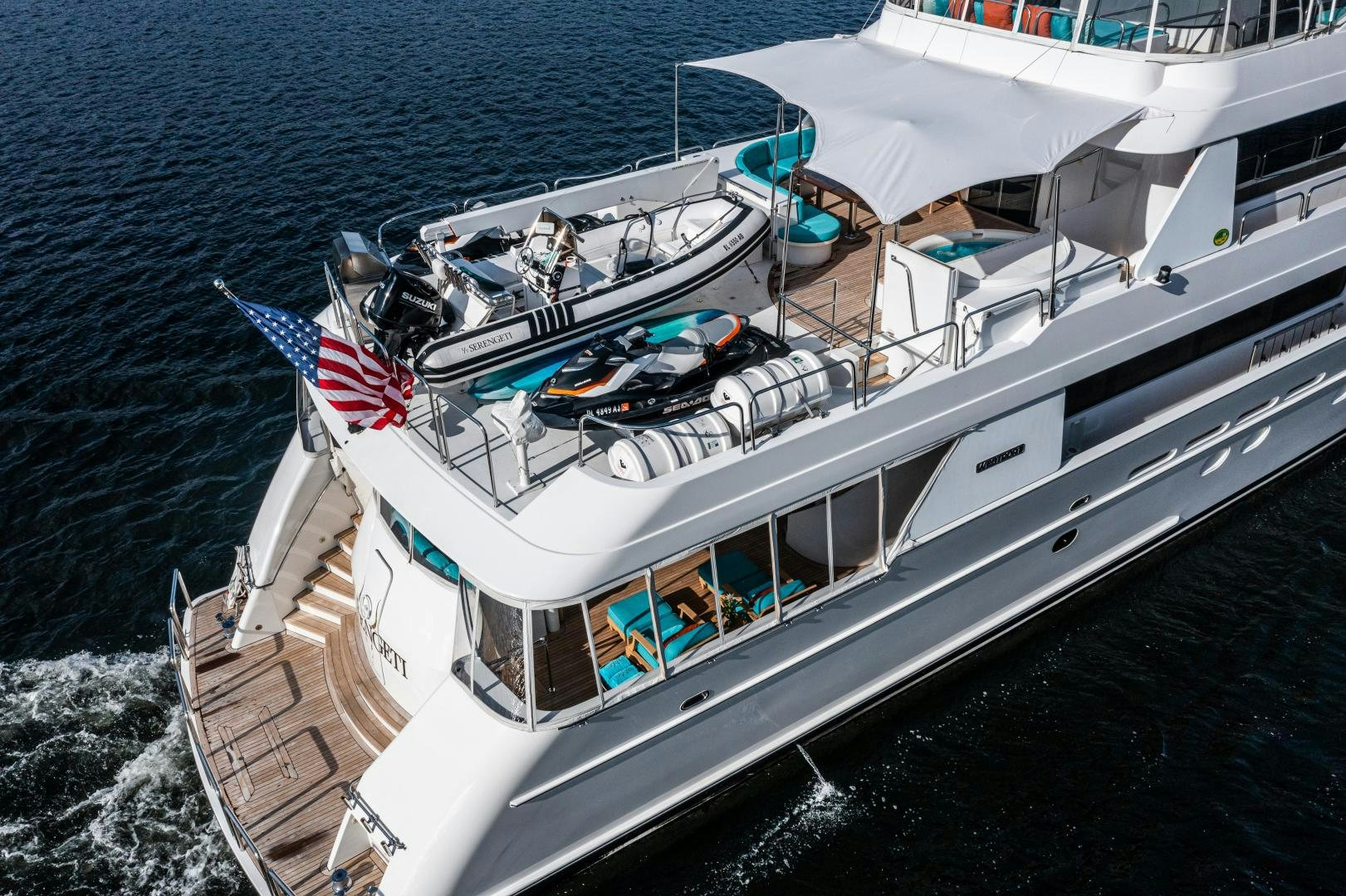 a boat on the water aboard SERENGETI Yacht for Sale