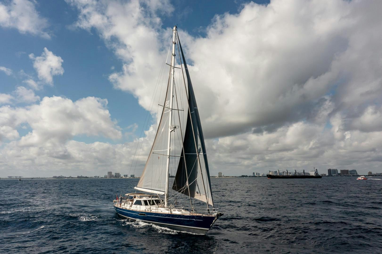 a sailboat on the water aboard MUSTANG Yacht for Sale