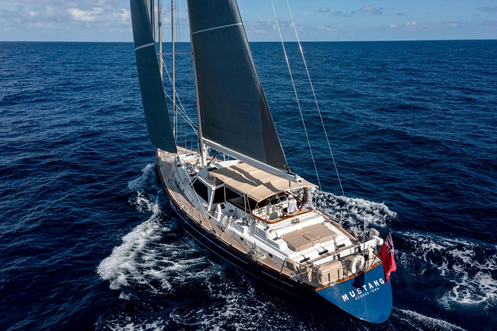 a boat on the water aboard MUSTANG Yacht for Sale