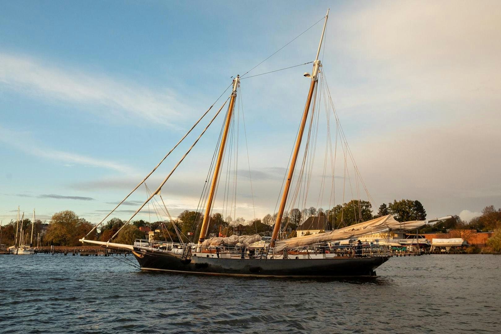 a sailboat on the water aboard SKYTHIA Yacht for Sale