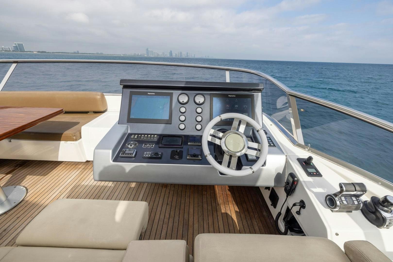 a dashboard of a boat aboard HAPPY HOURS Yacht for Sale