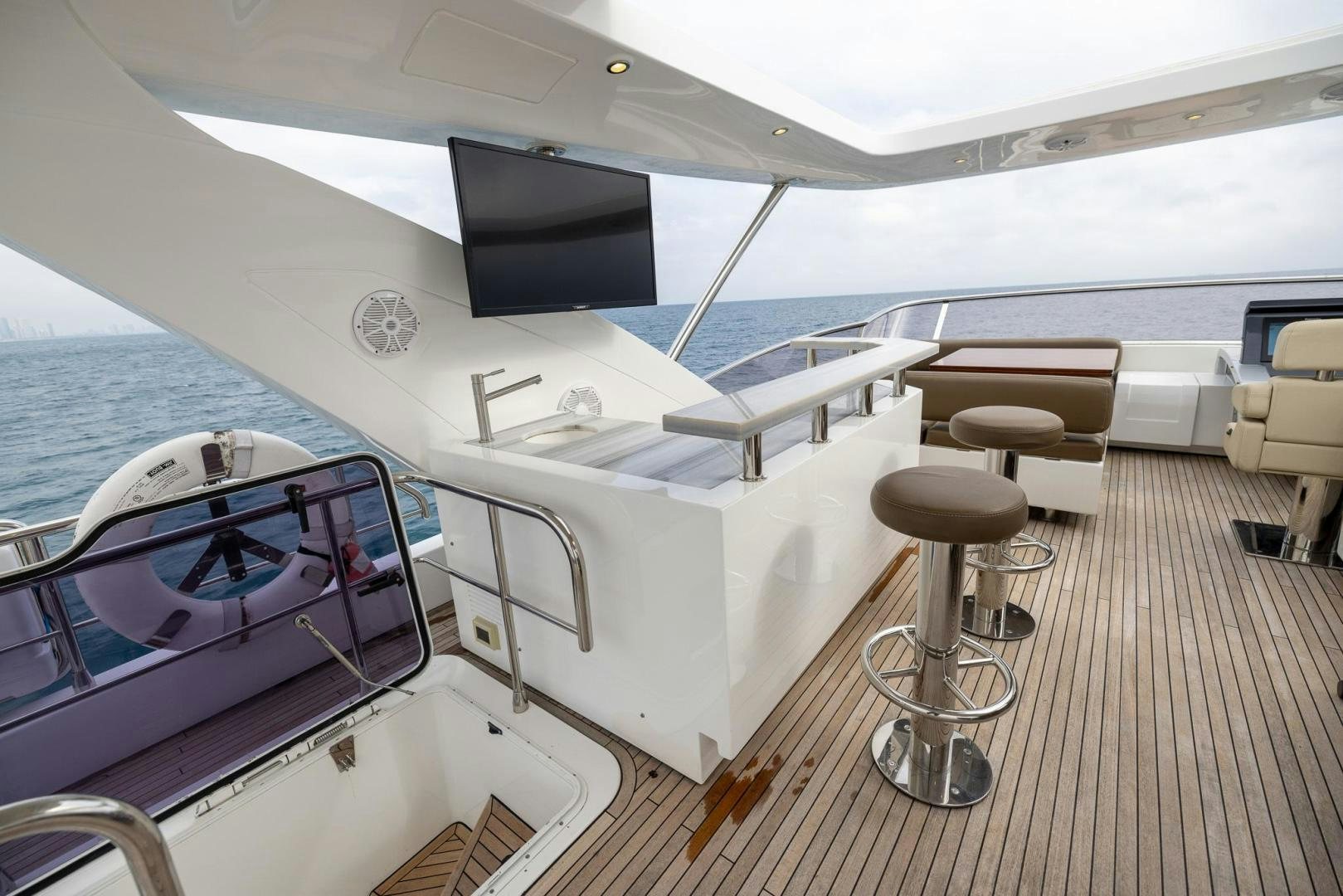inside of a boat aboard HAPPY HOURS Yacht for Sale