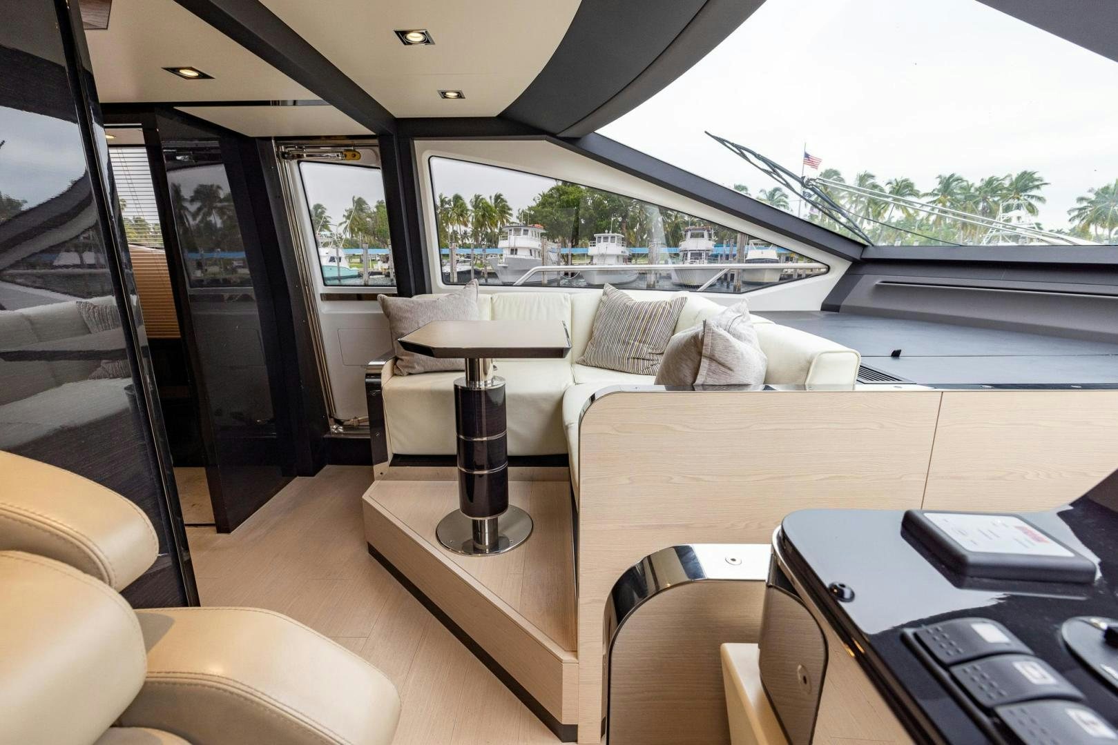 inside of a car aboard HAPPY HOURS Yacht for Sale