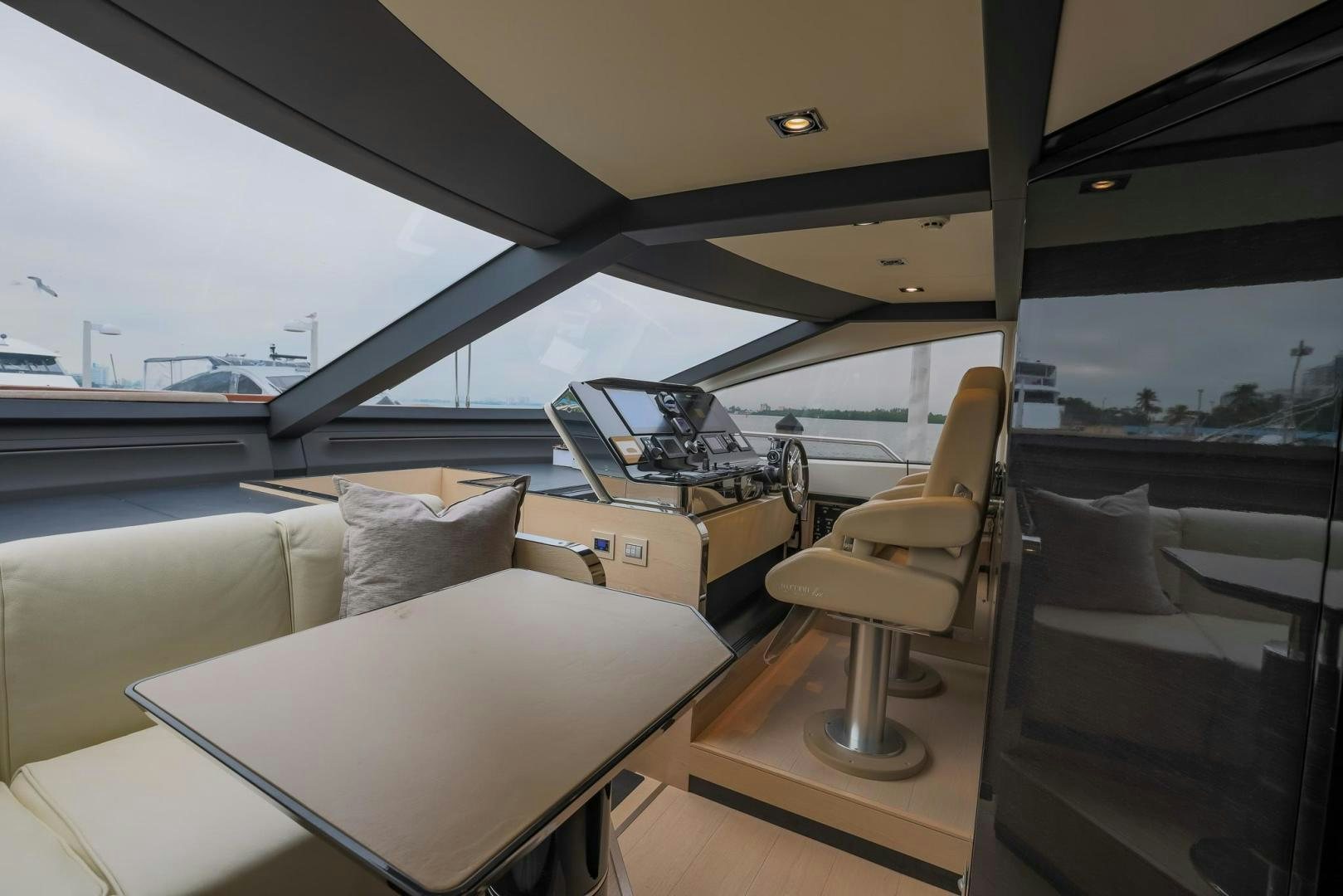 inside of a car aboard HAPPY HOURS Yacht for Sale