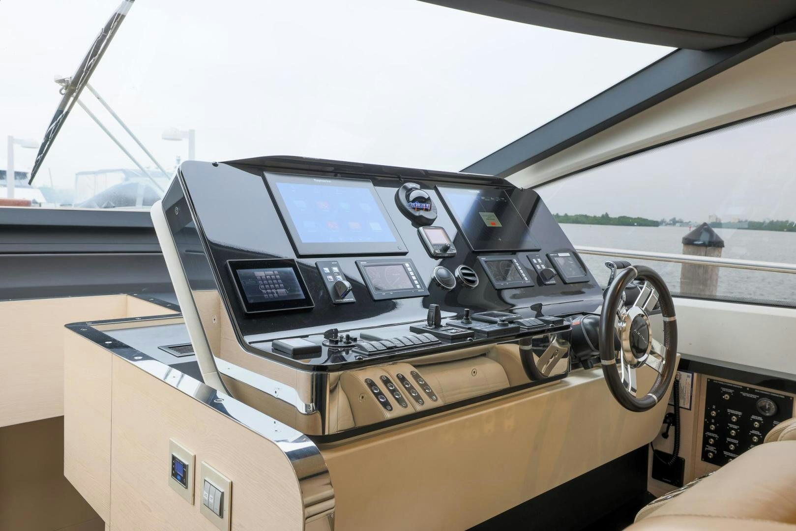 the inside of a car aboard HAPPY HOURS Yacht for Sale
