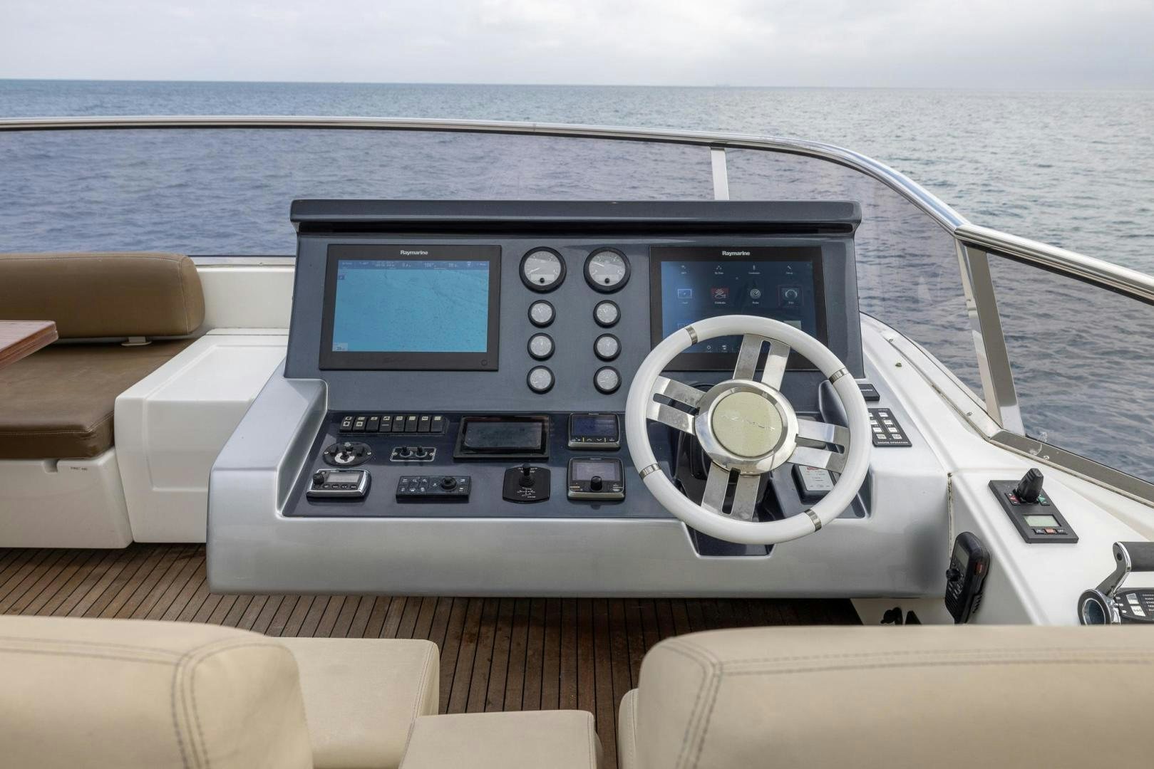 a dashboard of a boat aboard HAPPY HOURS Yacht for Sale