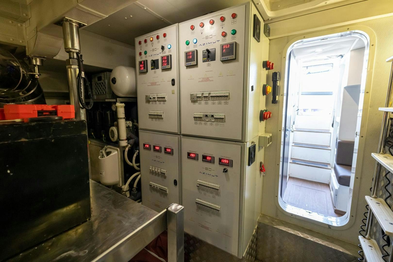 a machine in a room aboard HAPPY HOURS Yacht for Sale