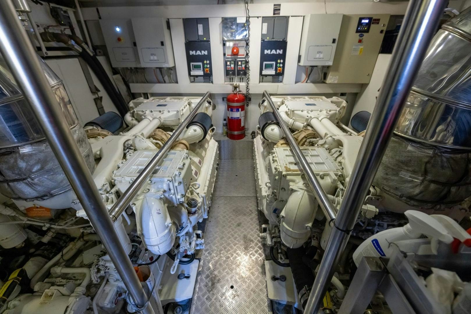 a room with machinery aboard HAPPY HOURS Yacht for Sale